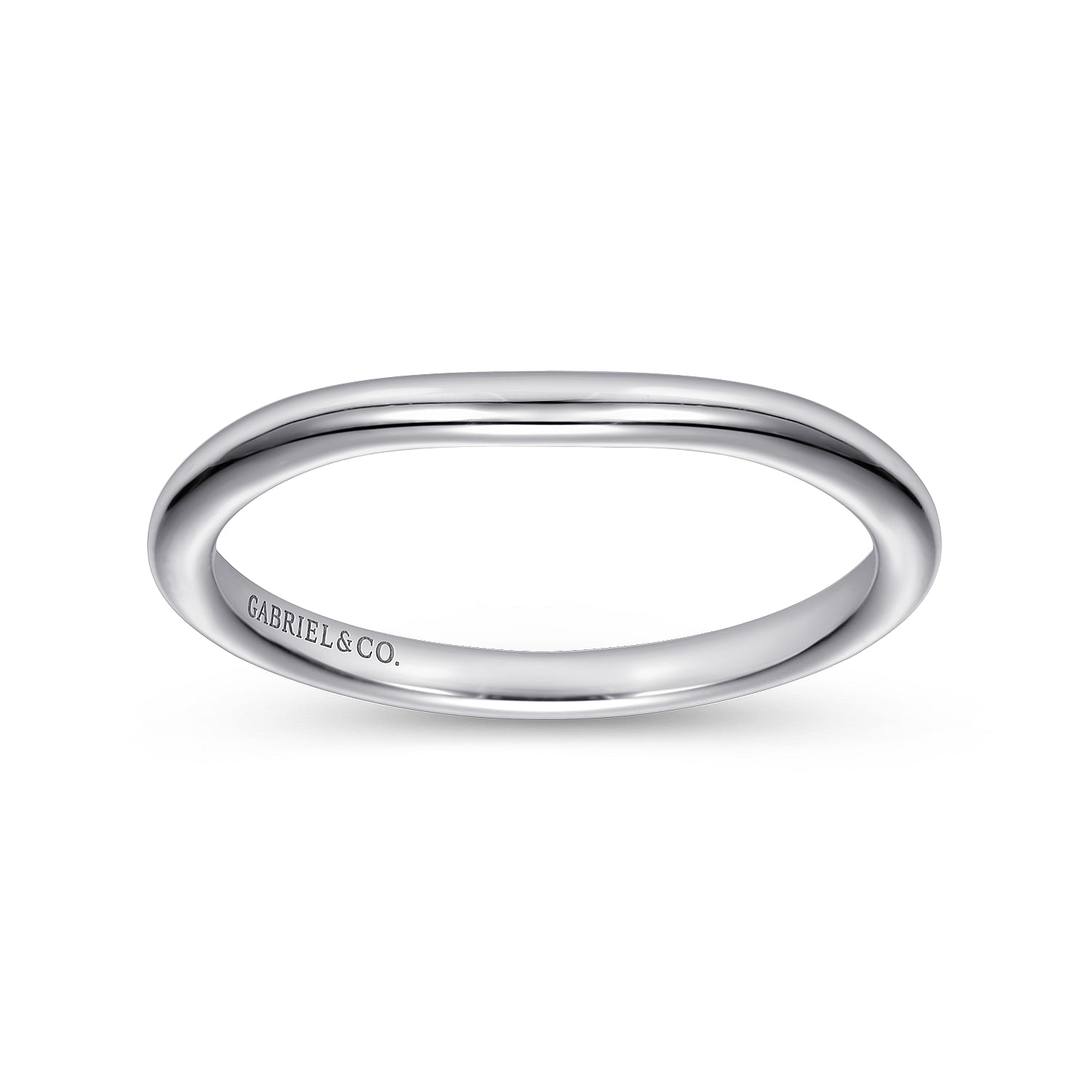 14k White Gold Curved Wedding Band angle 5 14k White Gold Curved Wedding Band angle 5