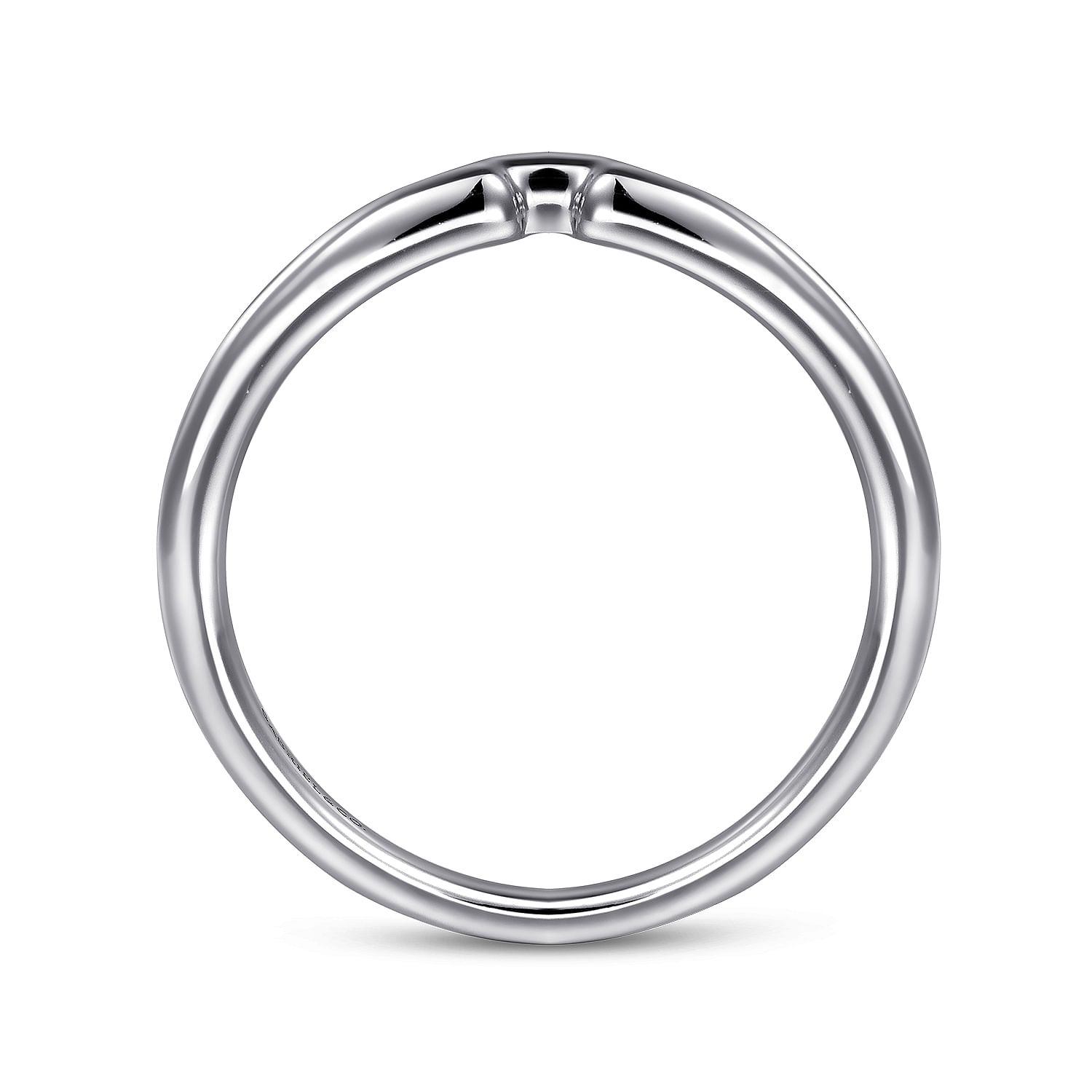 14k White Gold Curved Wedding Band angle 2 14k White Gold Curved Wedding Band angle 2