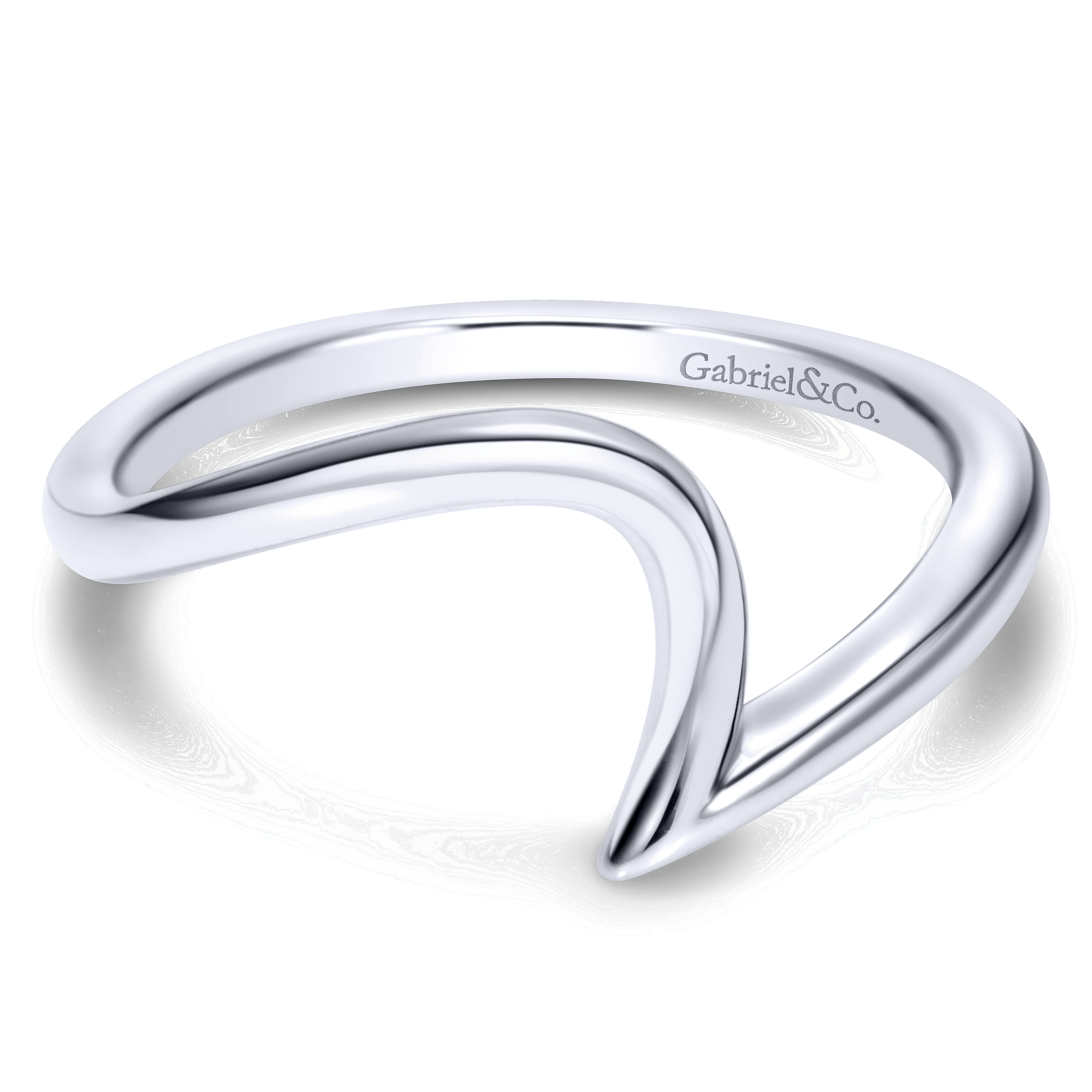 14k White Gold Curved 14k White Gold Curved