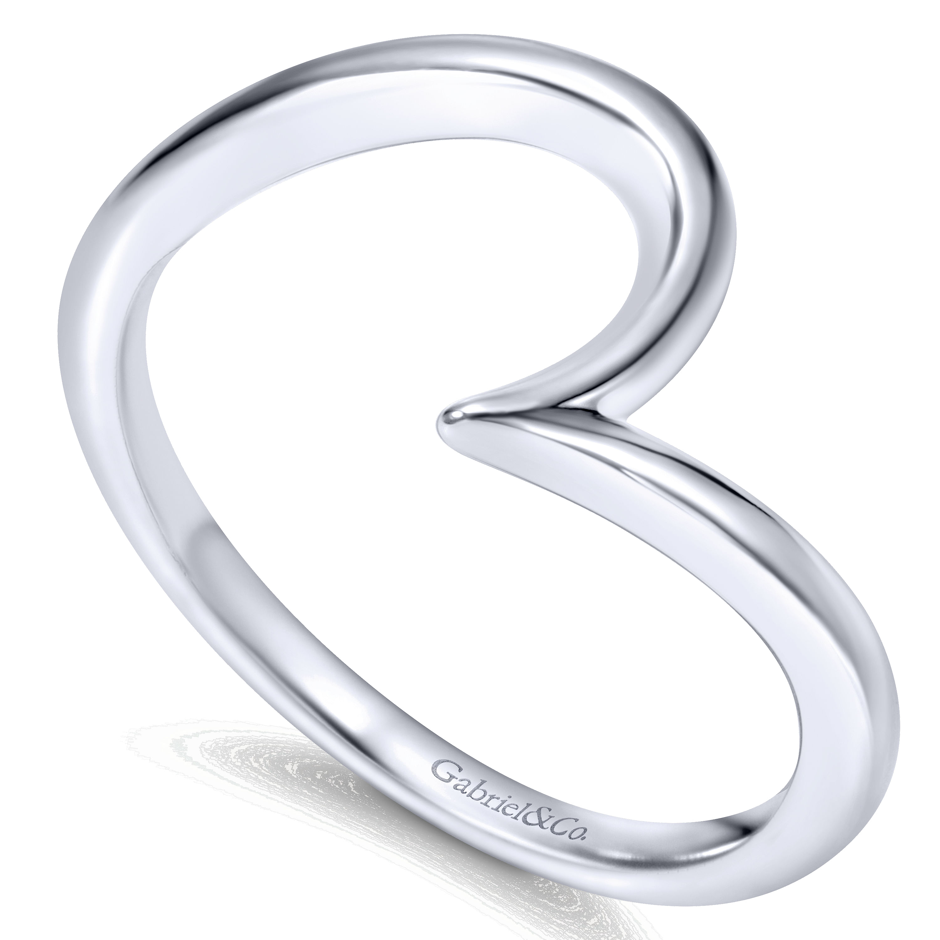 14k White Gold Curved Wedding Band angle 3 14k White Gold Curved Wedding Band angle 3