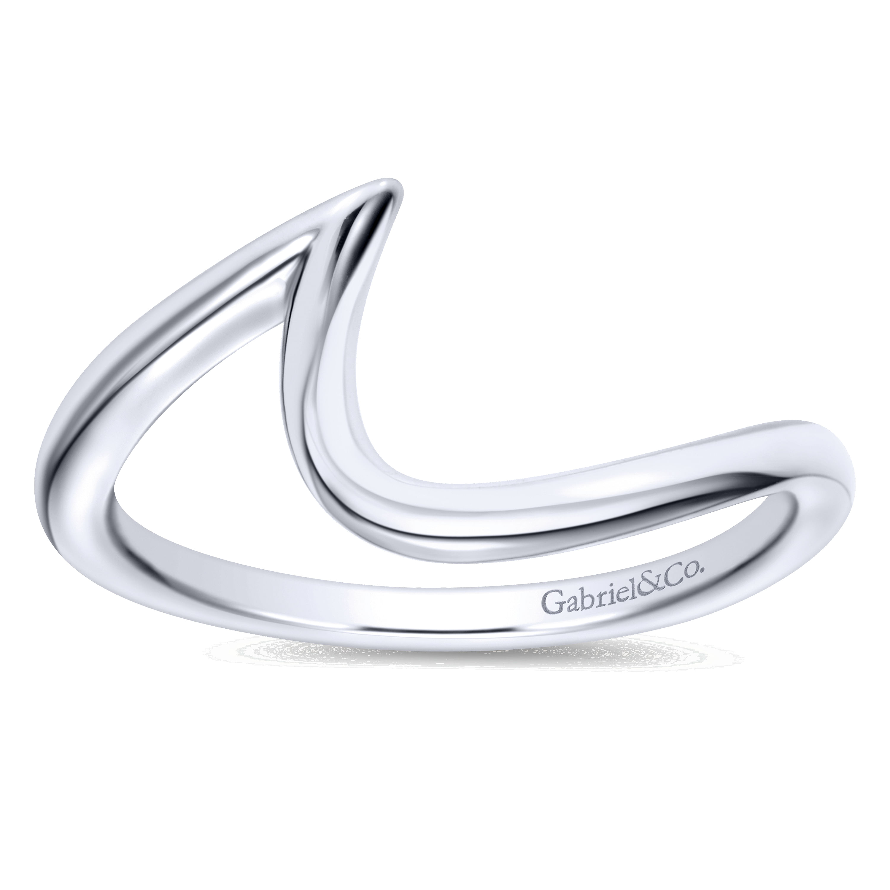 14k White Gold Curved Wedding Band angle 5 14k White Gold Curved Wedding Band angle 5