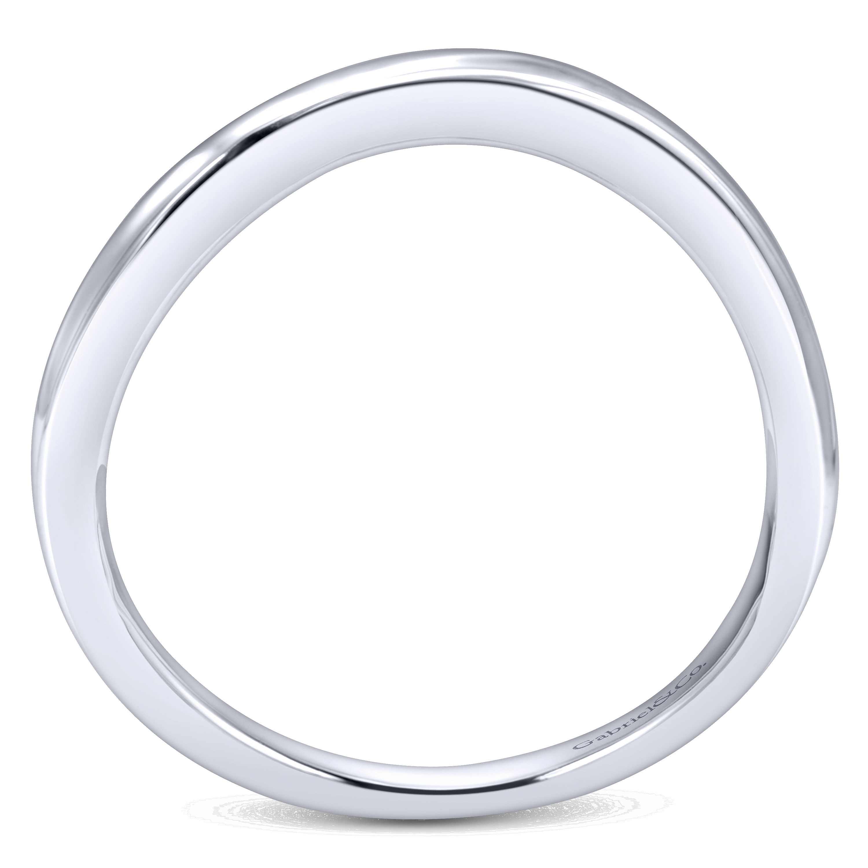 14k White Gold Curved Wedding Band angle 2 14k White Gold Curved Wedding Band angle 2