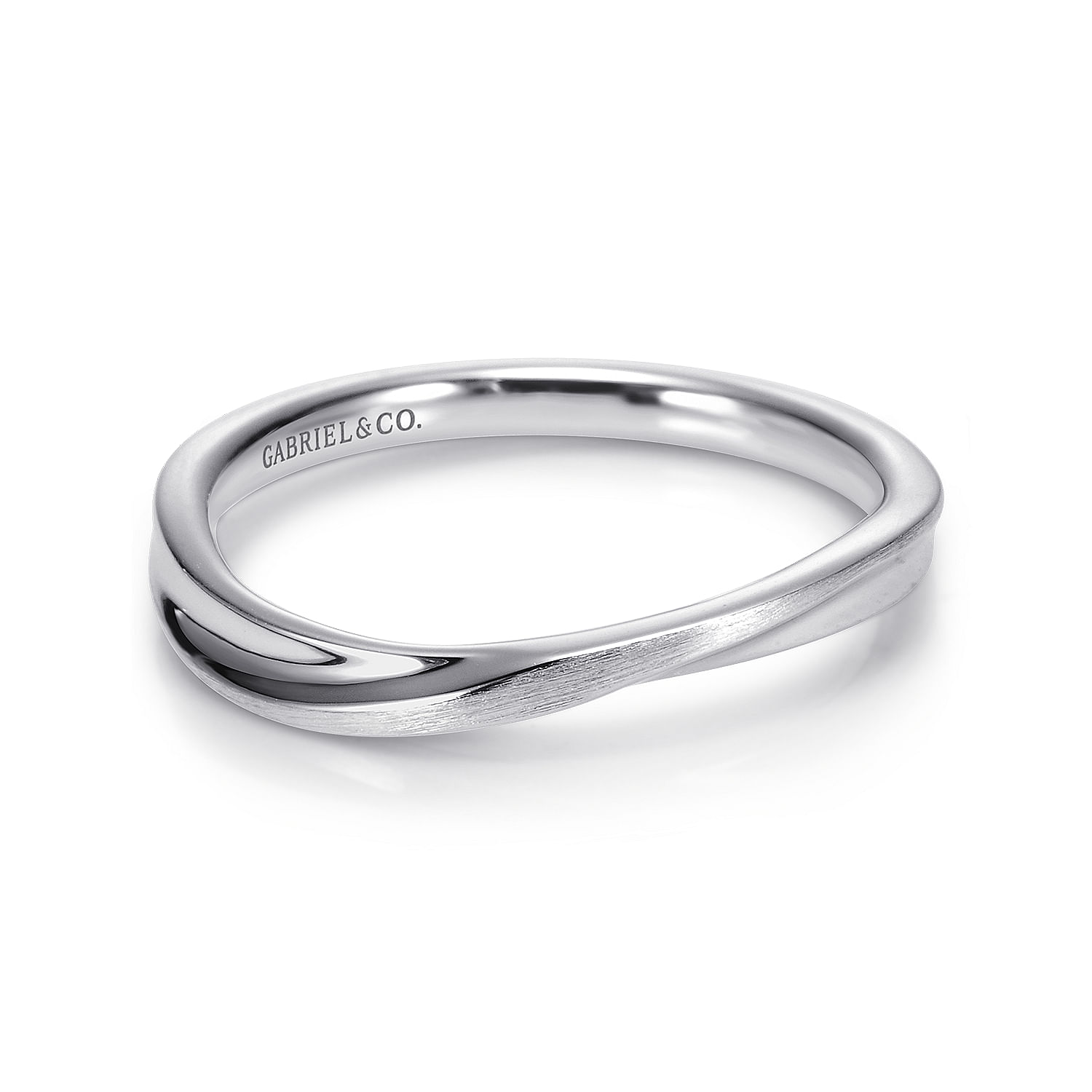 14k White Gold Curved 14k White Gold Curved