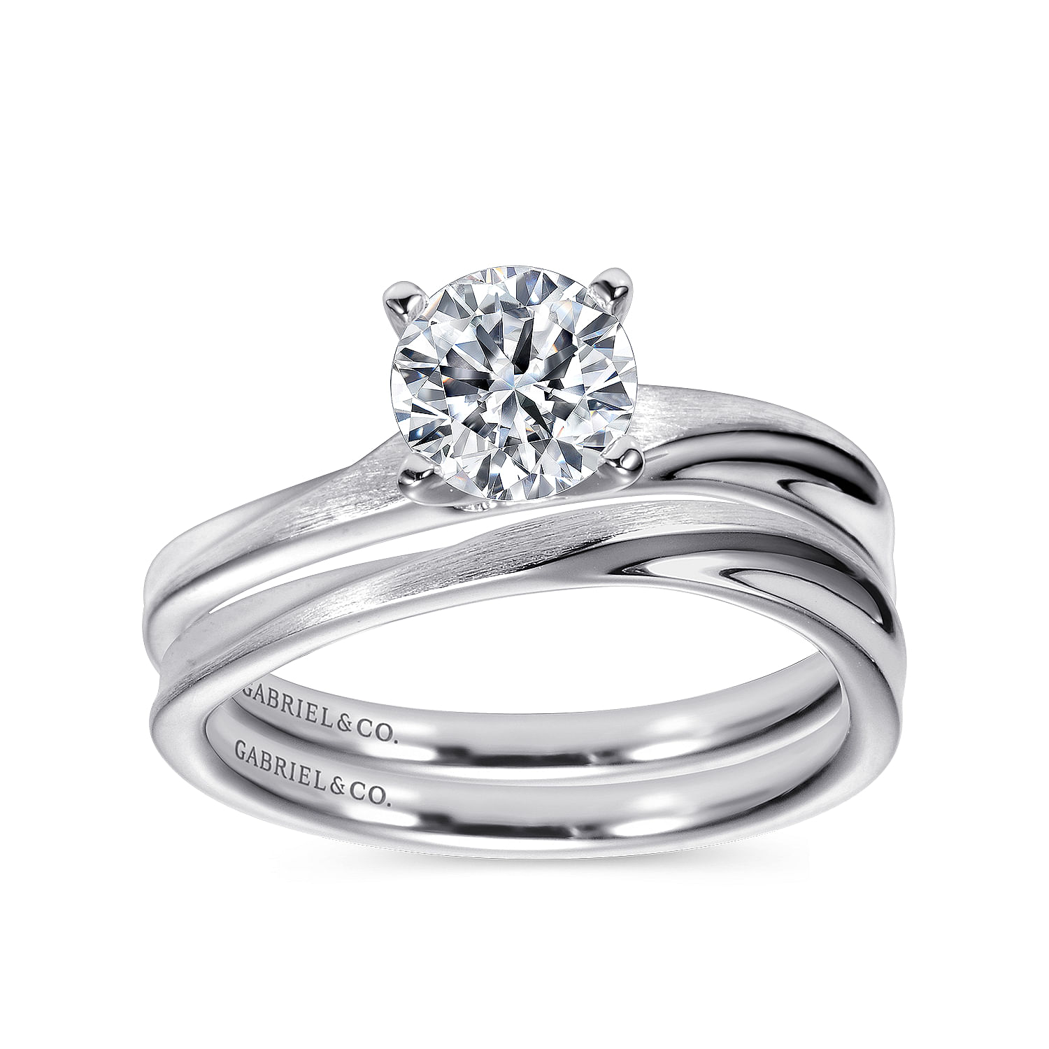14k White Gold Curved Wedding Band angle 4 14k White Gold Curved Wedding Band angle 4