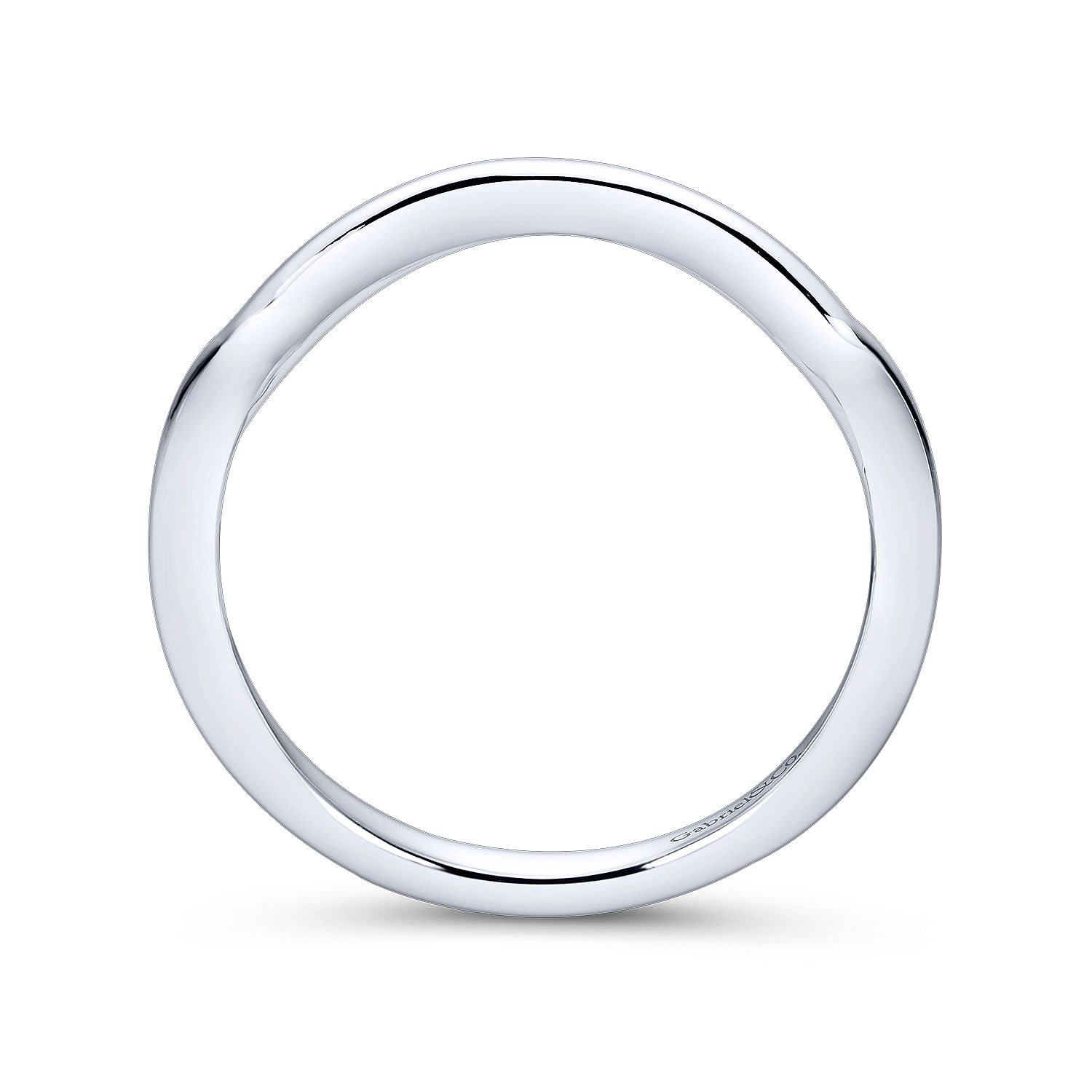 14k White Gold Curved Wedding Band angle 2 14k White Gold Curved Wedding Band angle 2