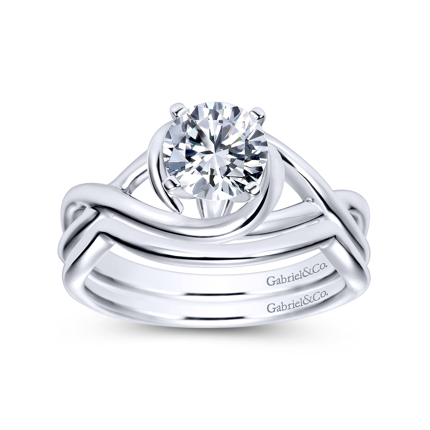 14k White Gold Curved Wedding Band angle 4 14k White Gold Curved Wedding Band angle 4