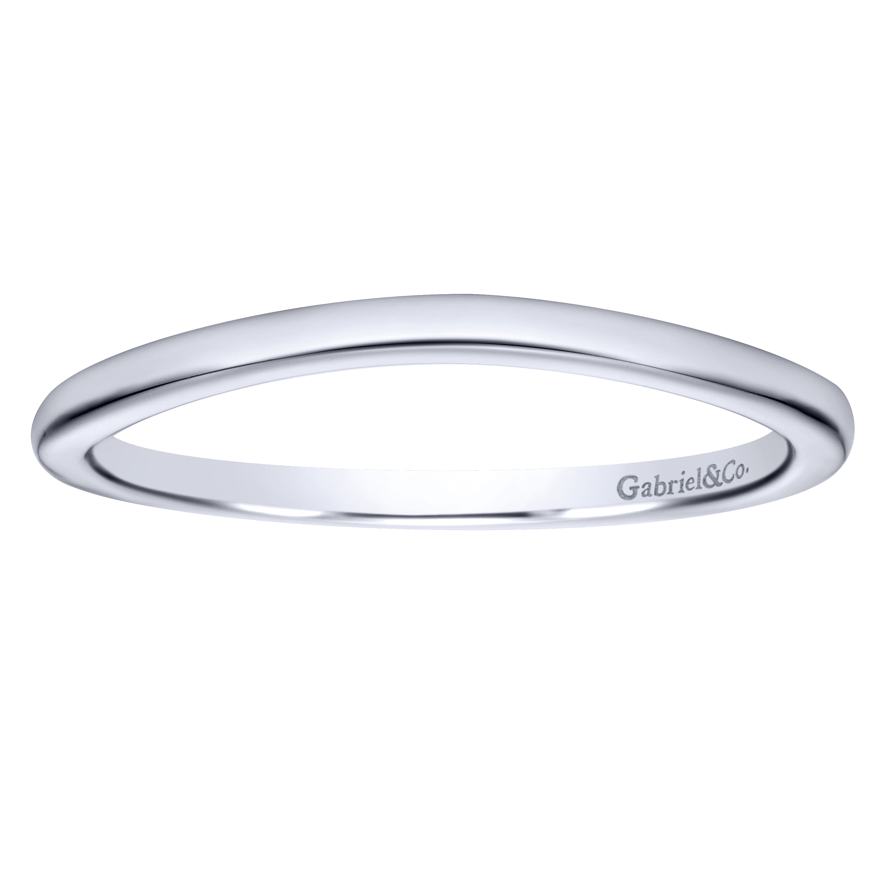 14k White Gold Curved Wedding Band angle 5 14k White Gold Curved Wedding Band angle 5