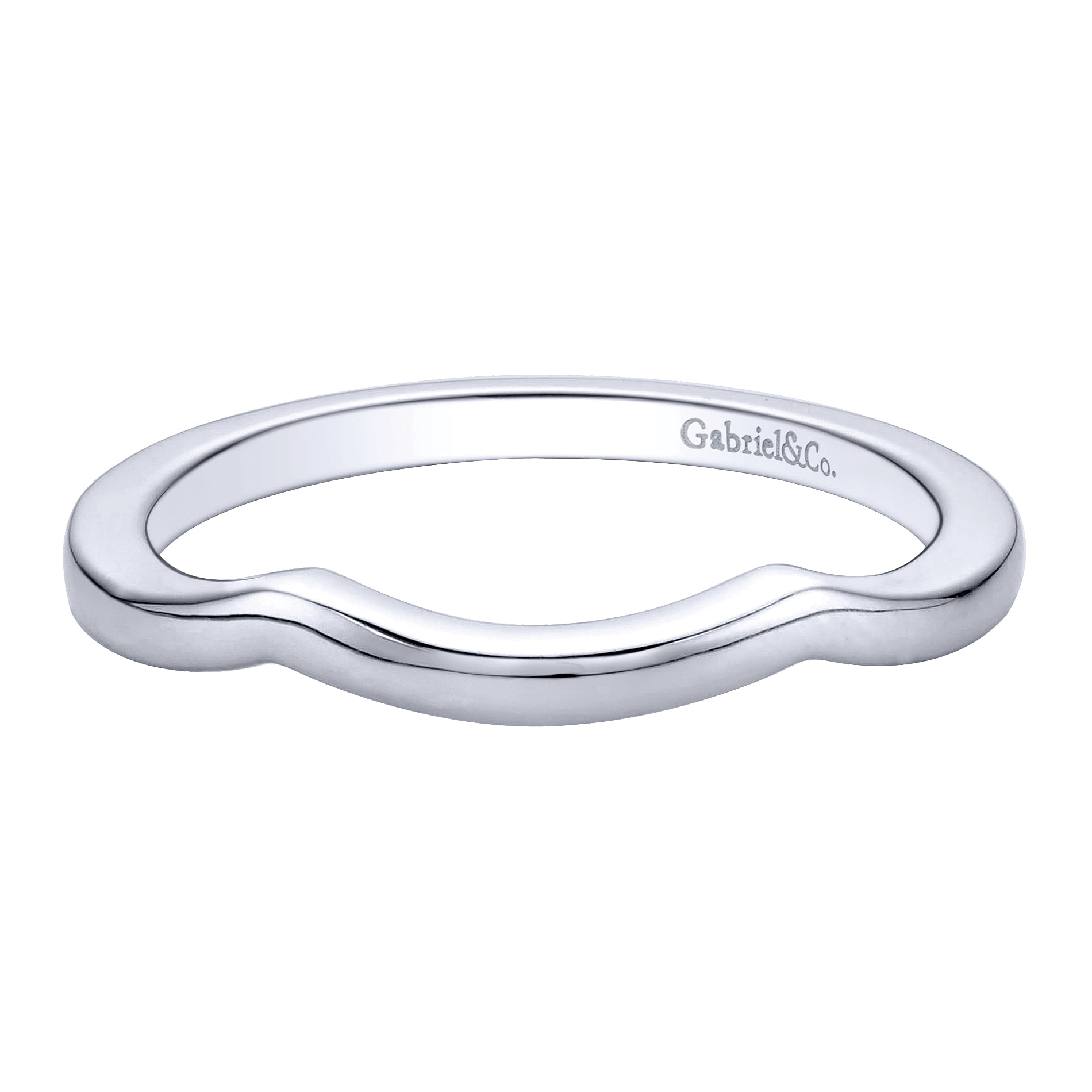 14k White Gold Curved 14k White Gold Curved