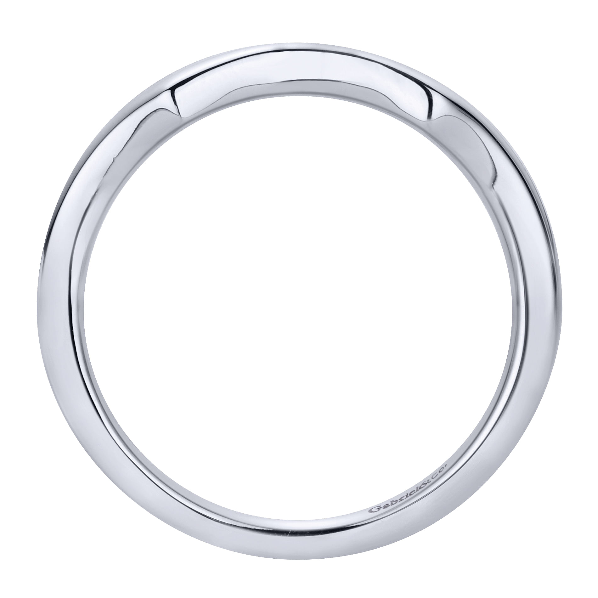 14k White Gold Curved Wedding Band angle 2 14k White Gold Curved Wedding Band angle 2