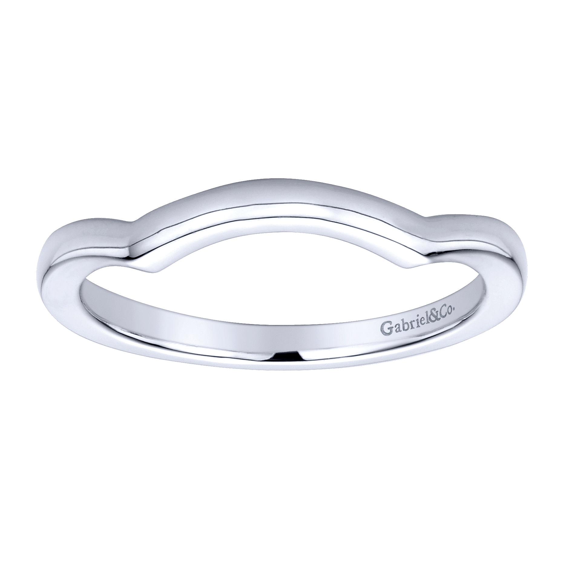 14k White Gold Curved Wedding Band angle 5 14k White Gold Curved Wedding Band angle 5