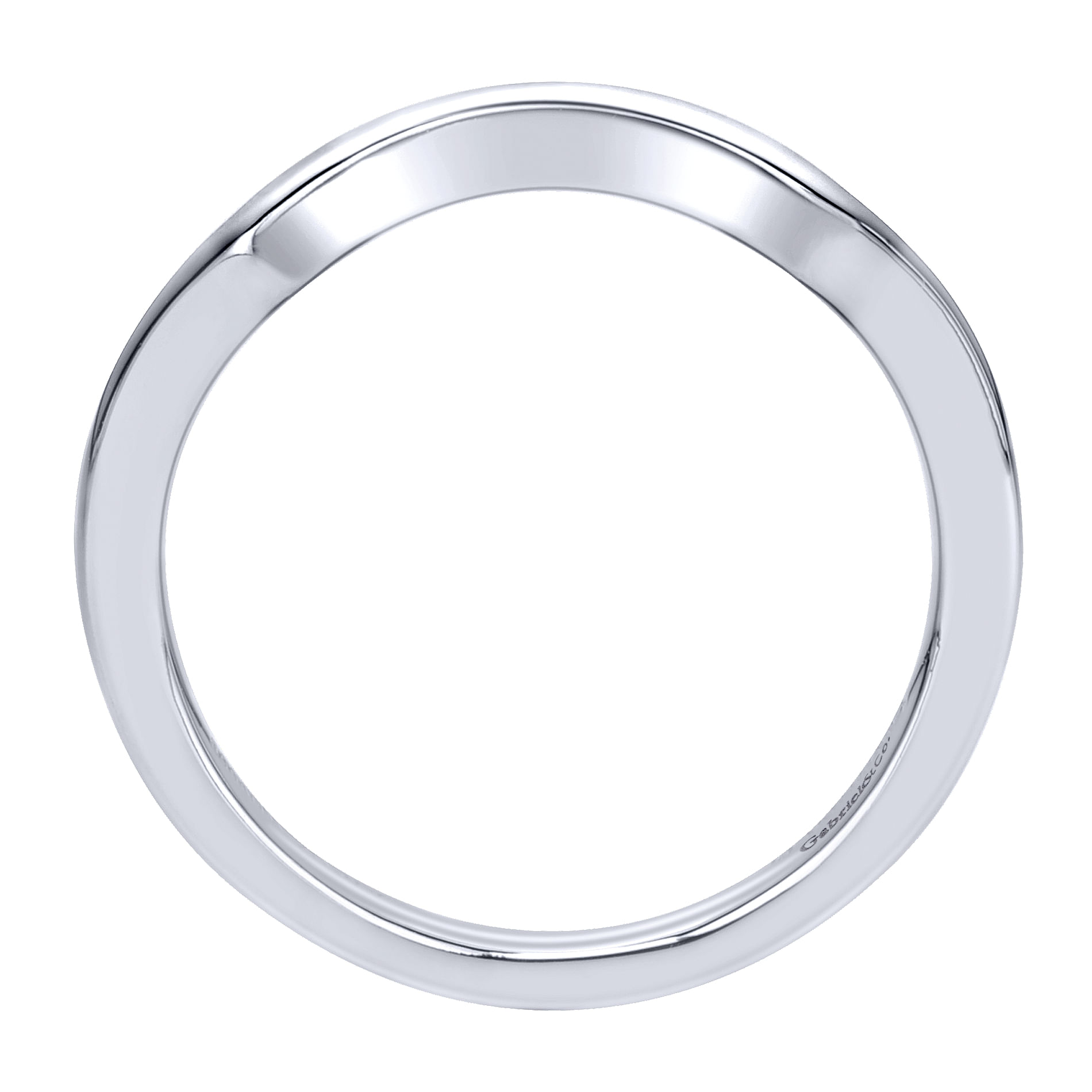 14k White Gold Curved Wedding Band angle 2 14k White Gold Curved Wedding Band angle 2