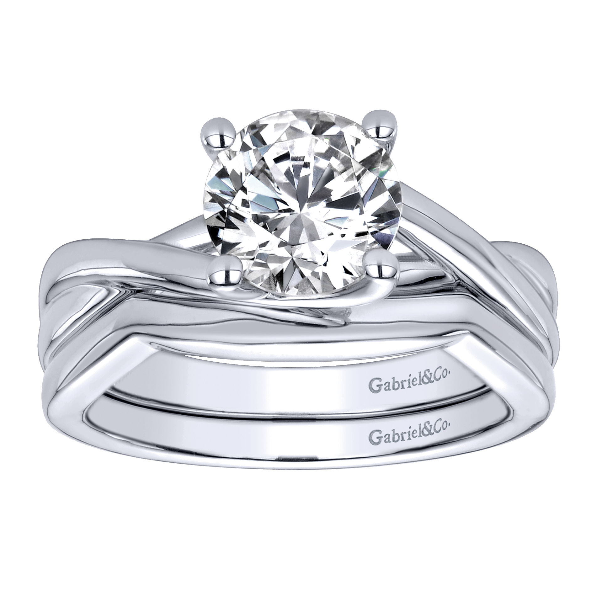 14k White Gold Curved Wedding Band angle 4 14k White Gold Curved Wedding Band angle 4