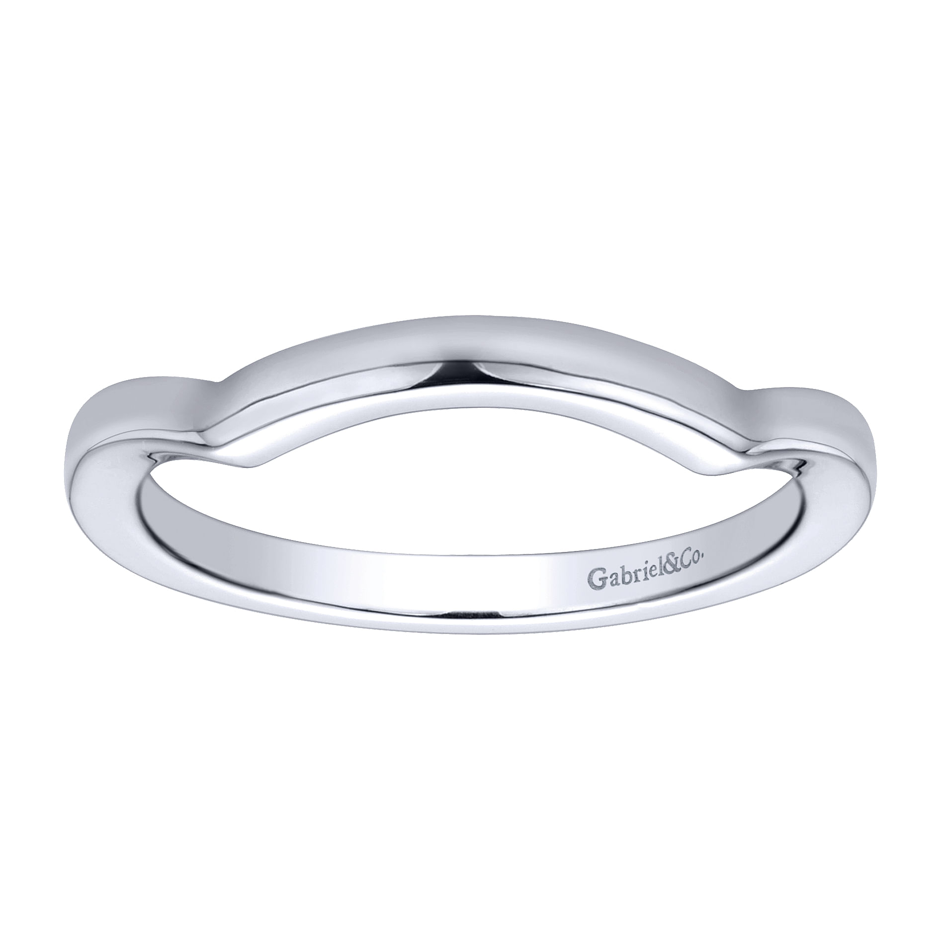 14k White Gold Curved Wedding Band angle 5 14k White Gold Curved Wedding Band angle 5