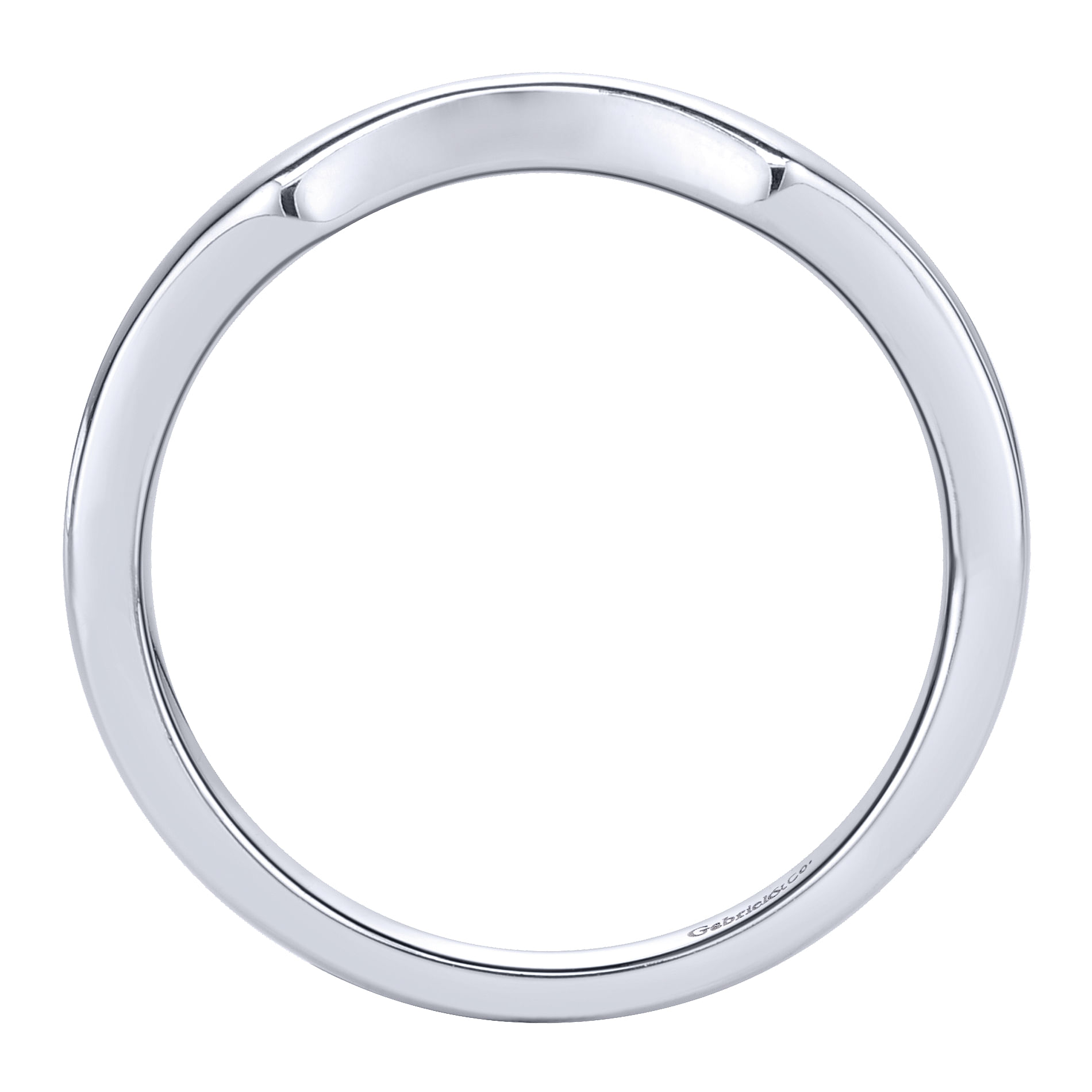 14k White Gold Curved Wedding Band angle 2 14k White Gold Curved Wedding Band angle 2