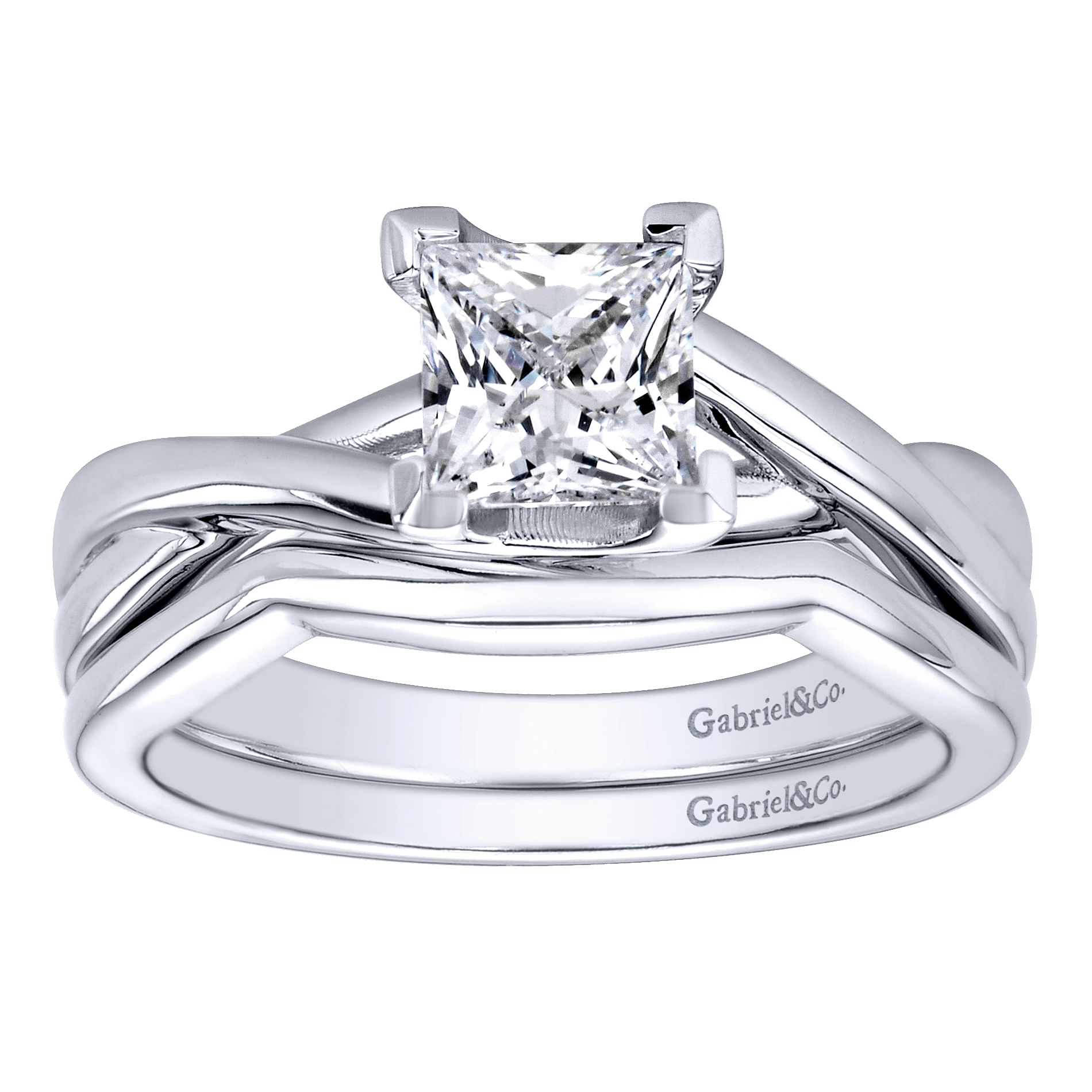 14k White Gold Curved Wedding Band angle 4 14k White Gold Curved Wedding Band angle 4