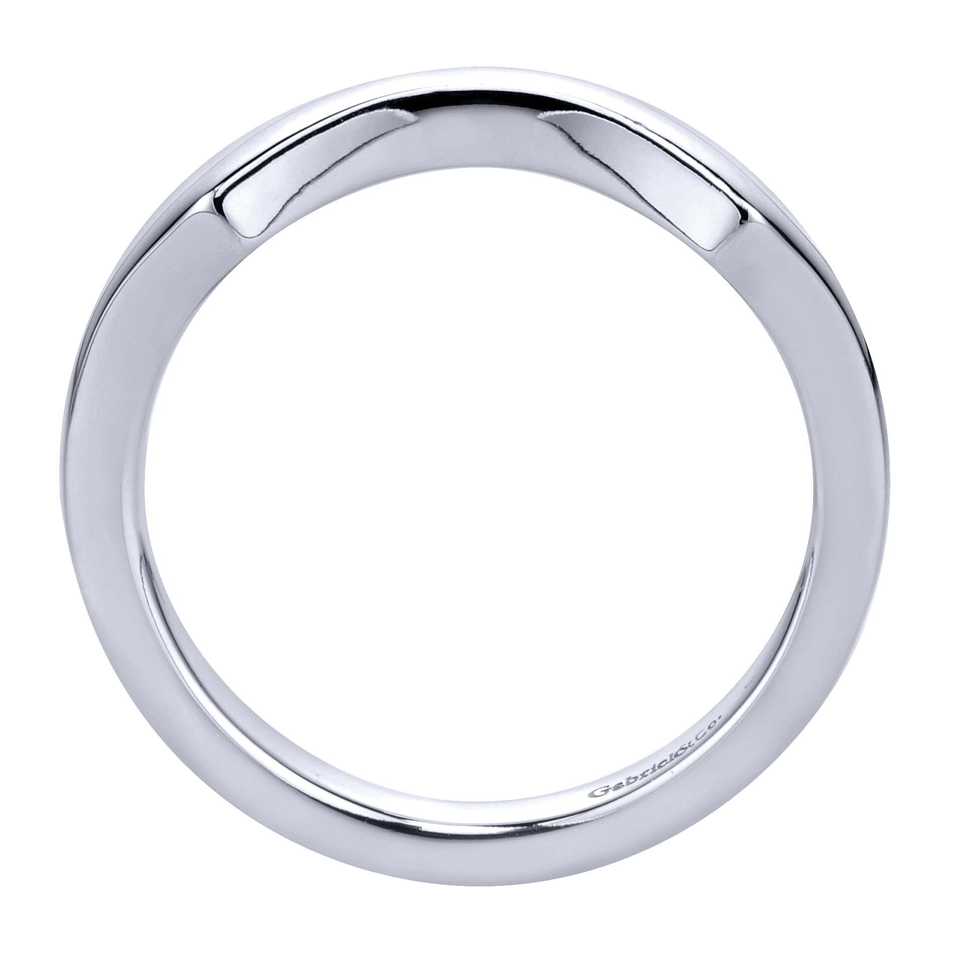 14k White Gold Curved Wedding Band angle 2 14k White Gold Curved Wedding Band angle 2