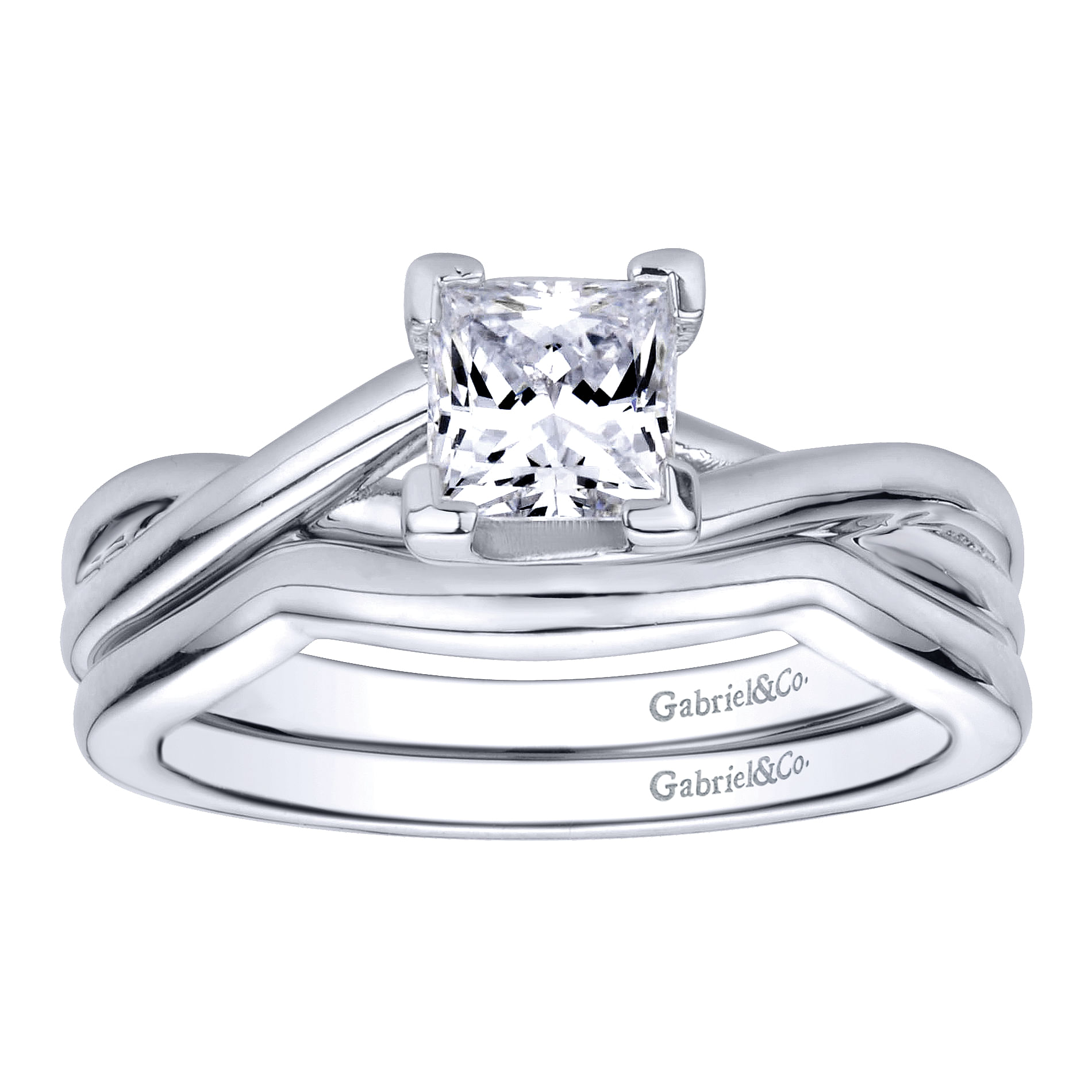 14k White Gold Curved Wedding Band angle 4 14k White Gold Curved Wedding Band angle 4
