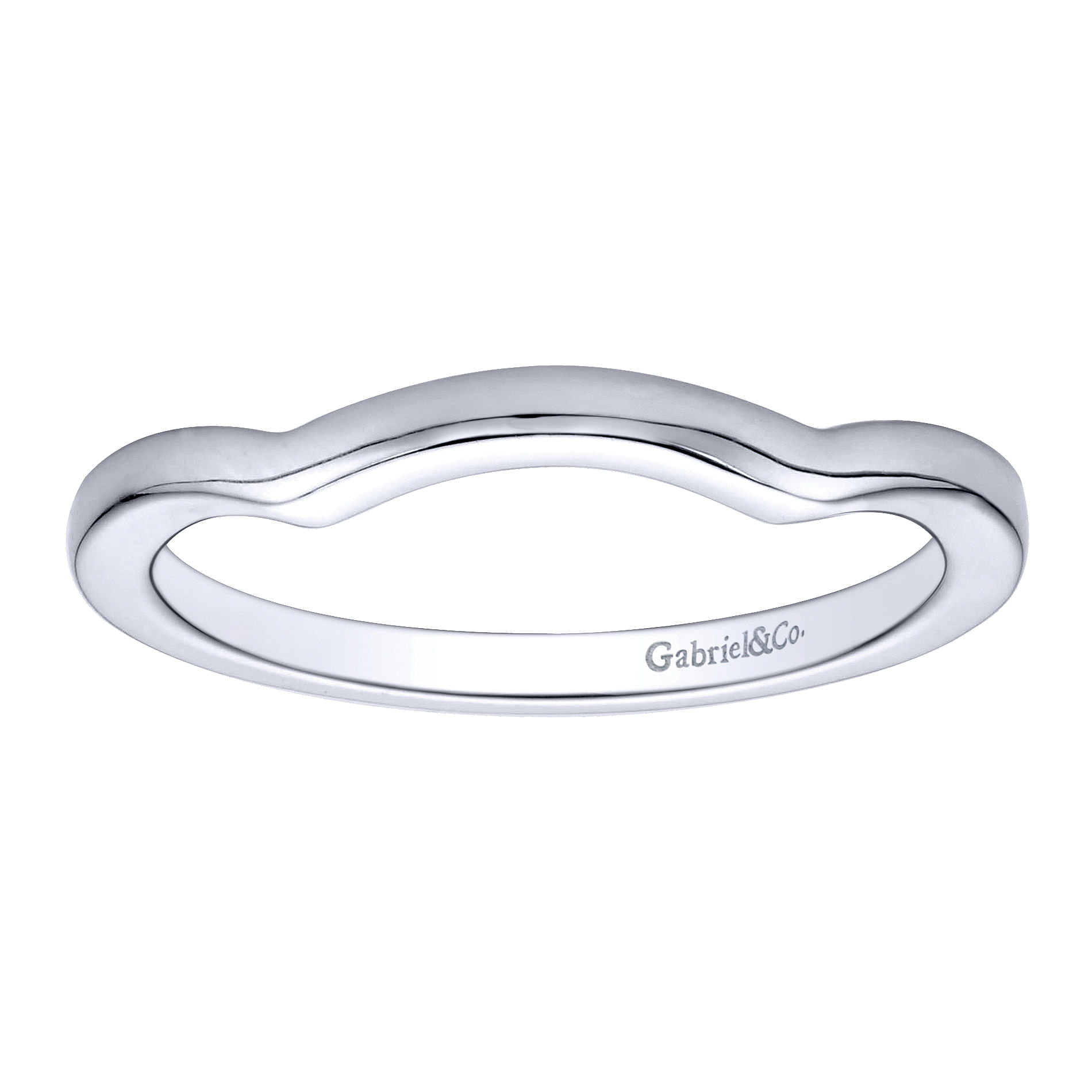14k White Gold Curved Wedding Band angle 5 14k White Gold Curved Wedding Band angle 5