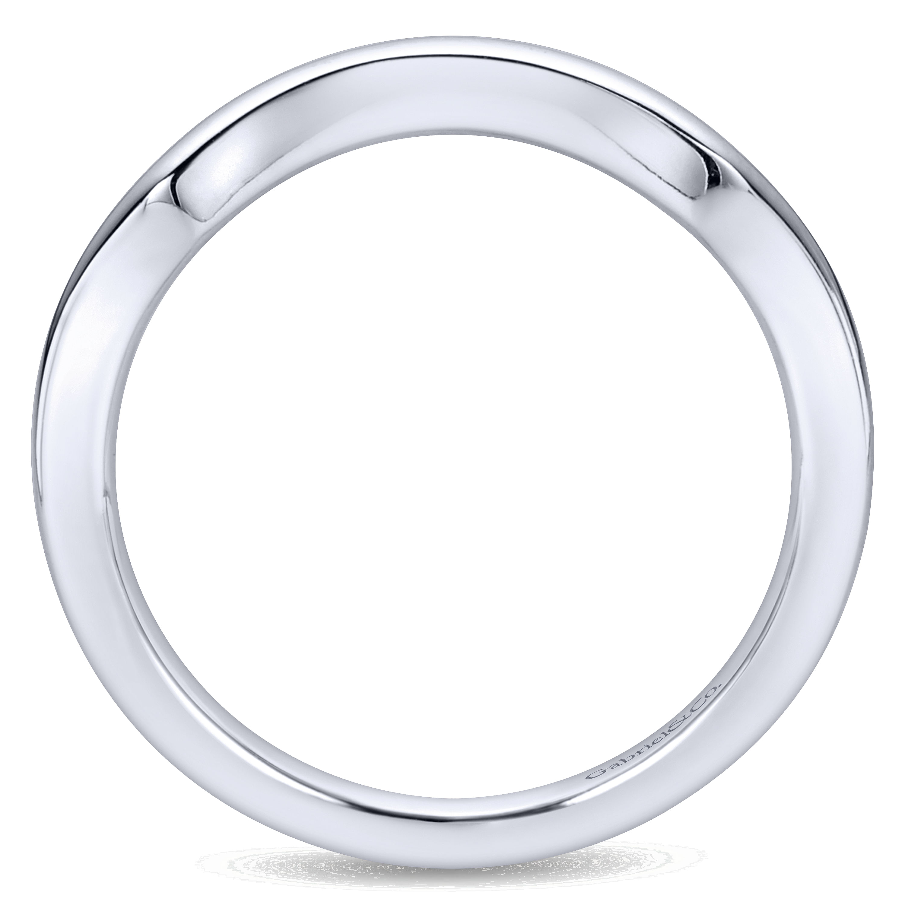 14k White Gold Curved Wedding Band angle 2 14k White Gold Curved Wedding Band angle 2
