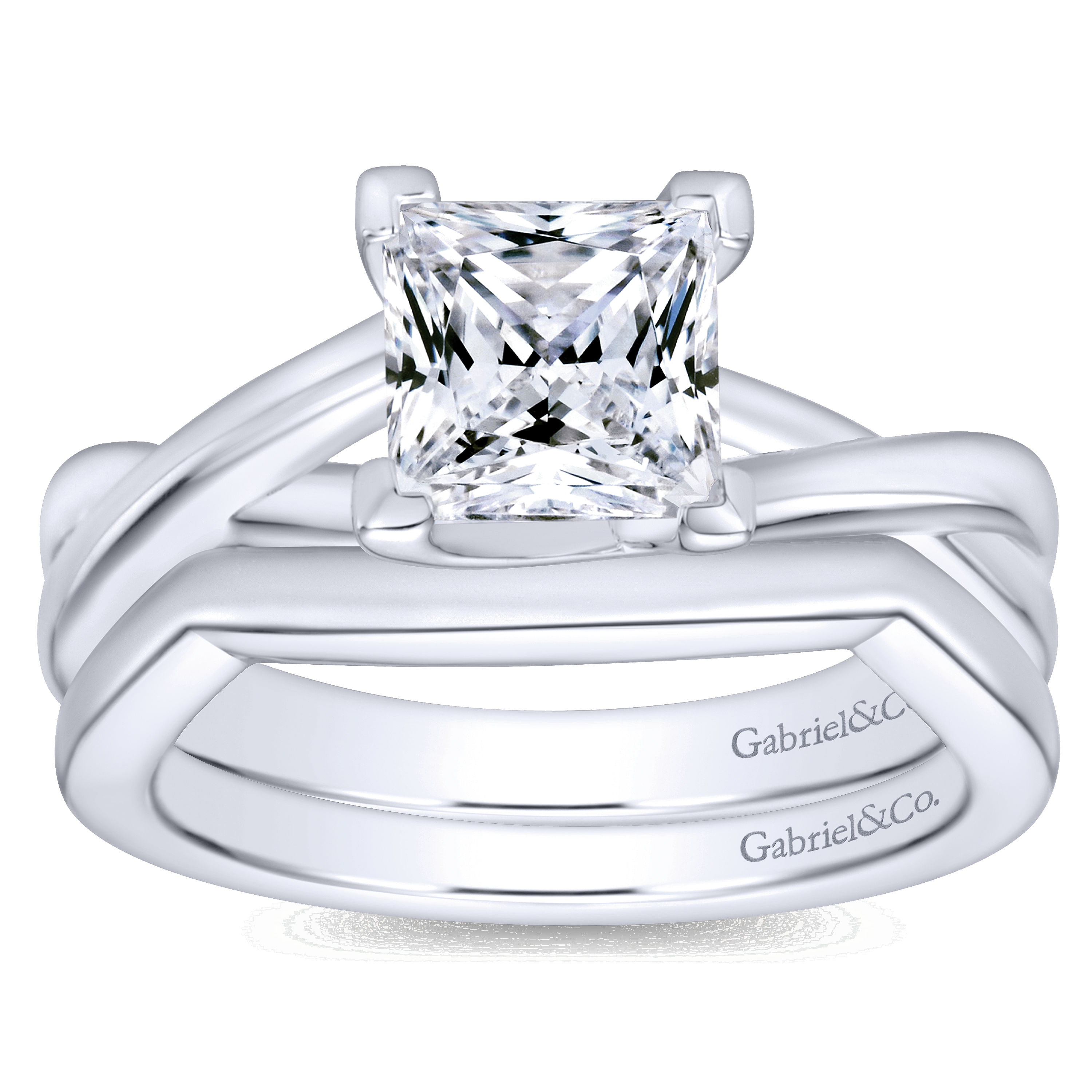 14k White Gold Curved Wedding Band angle 4 14k White Gold Curved Wedding Band angle 4