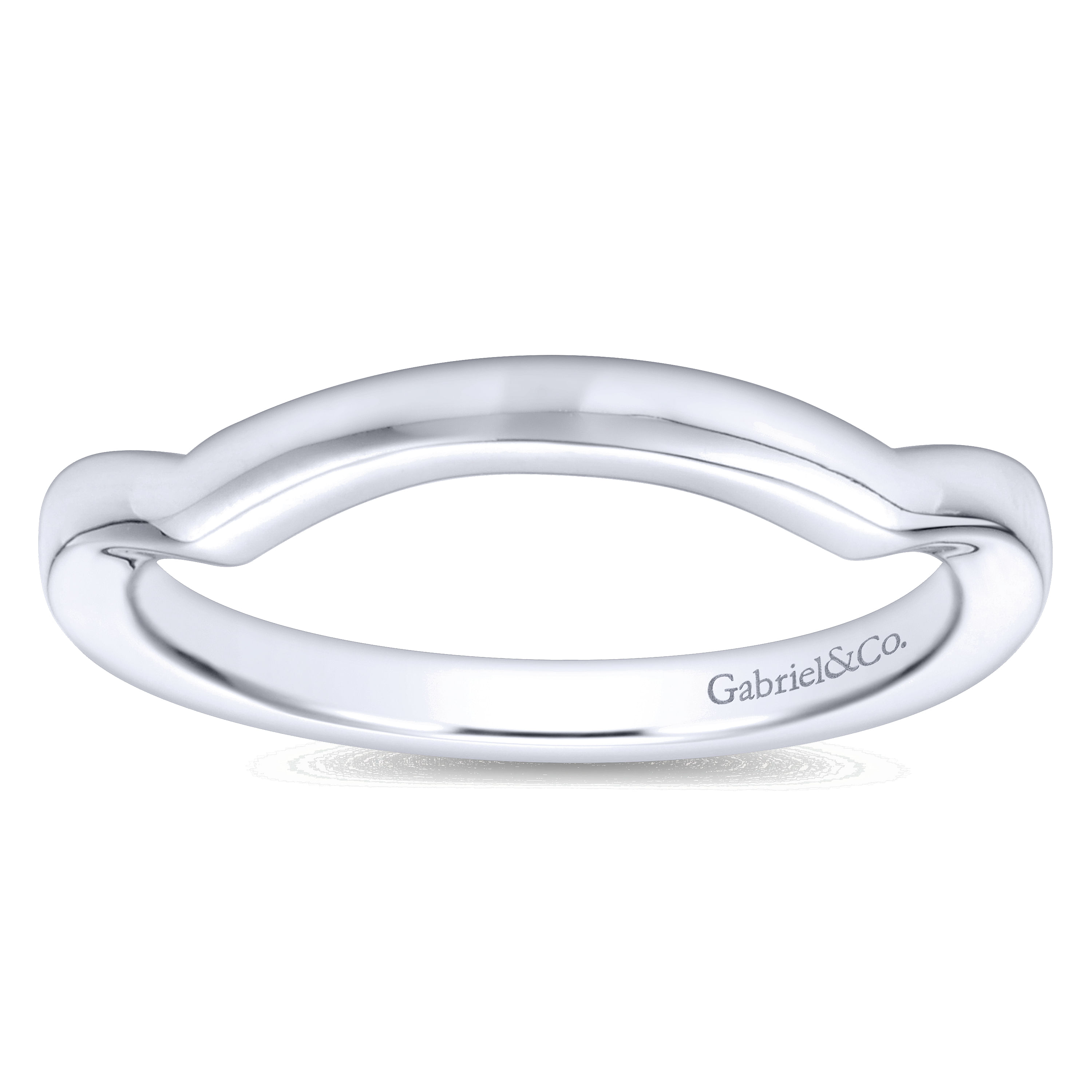 14k White Gold Curved Wedding Band angle 5 14k White Gold Curved Wedding Band angle 5