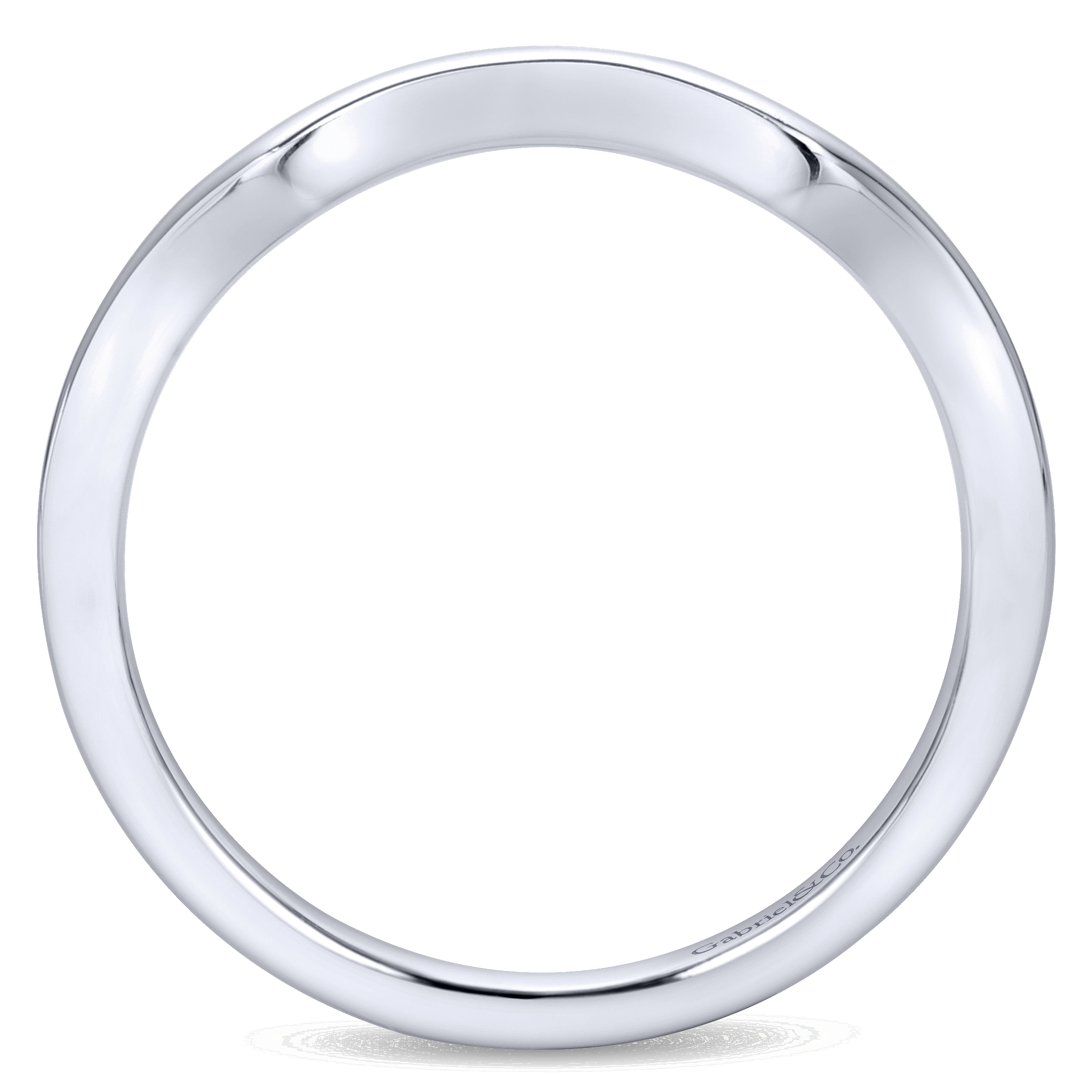 14k White Gold Curved Wedding Band angle 2 14k White Gold Curved Wedding Band angle 2