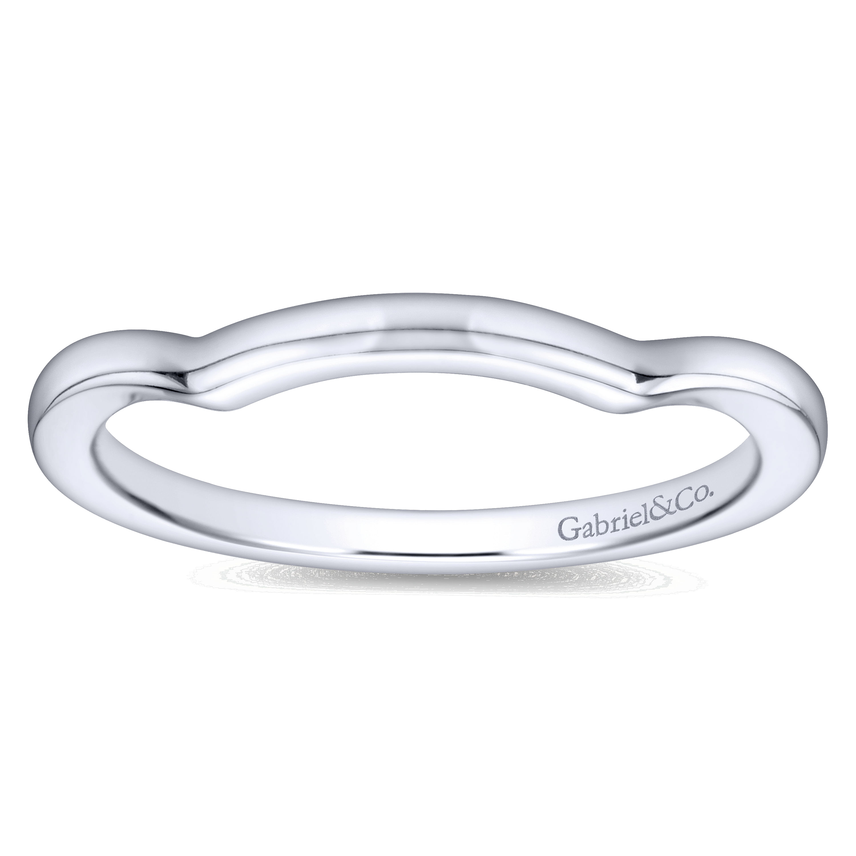 14k White Gold Curved Wedding Band angle 5 14k White Gold Curved Wedding Band angle 5