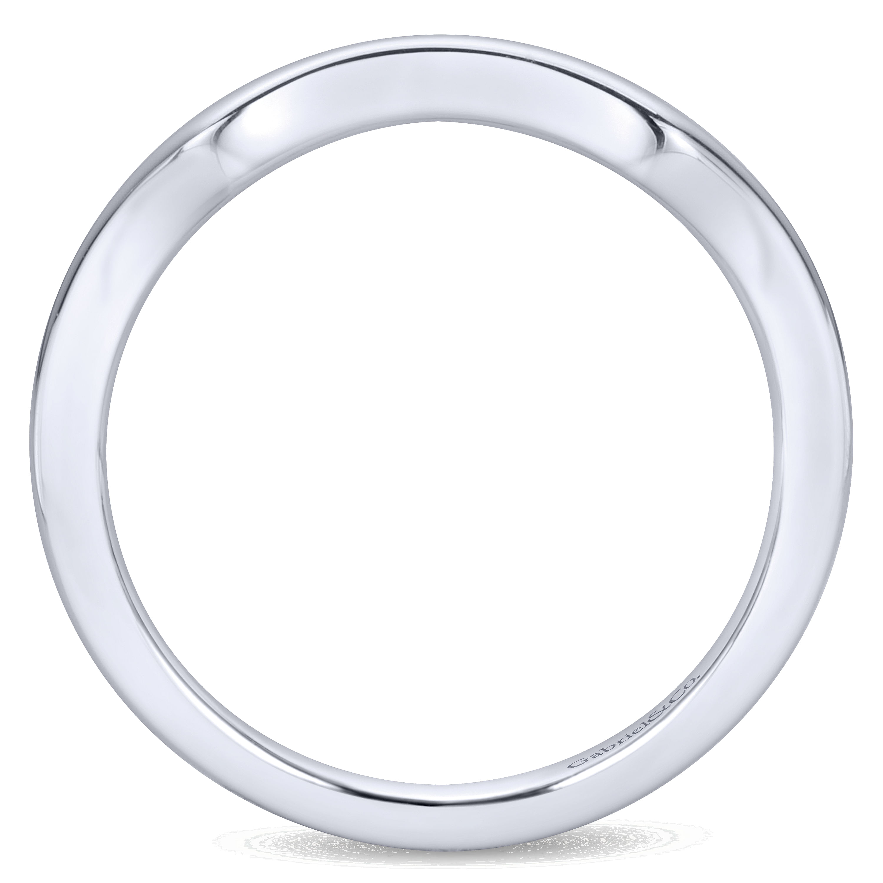14k White Gold Curved Wedding Band angle 2 14k White Gold Curved Wedding Band angle 2