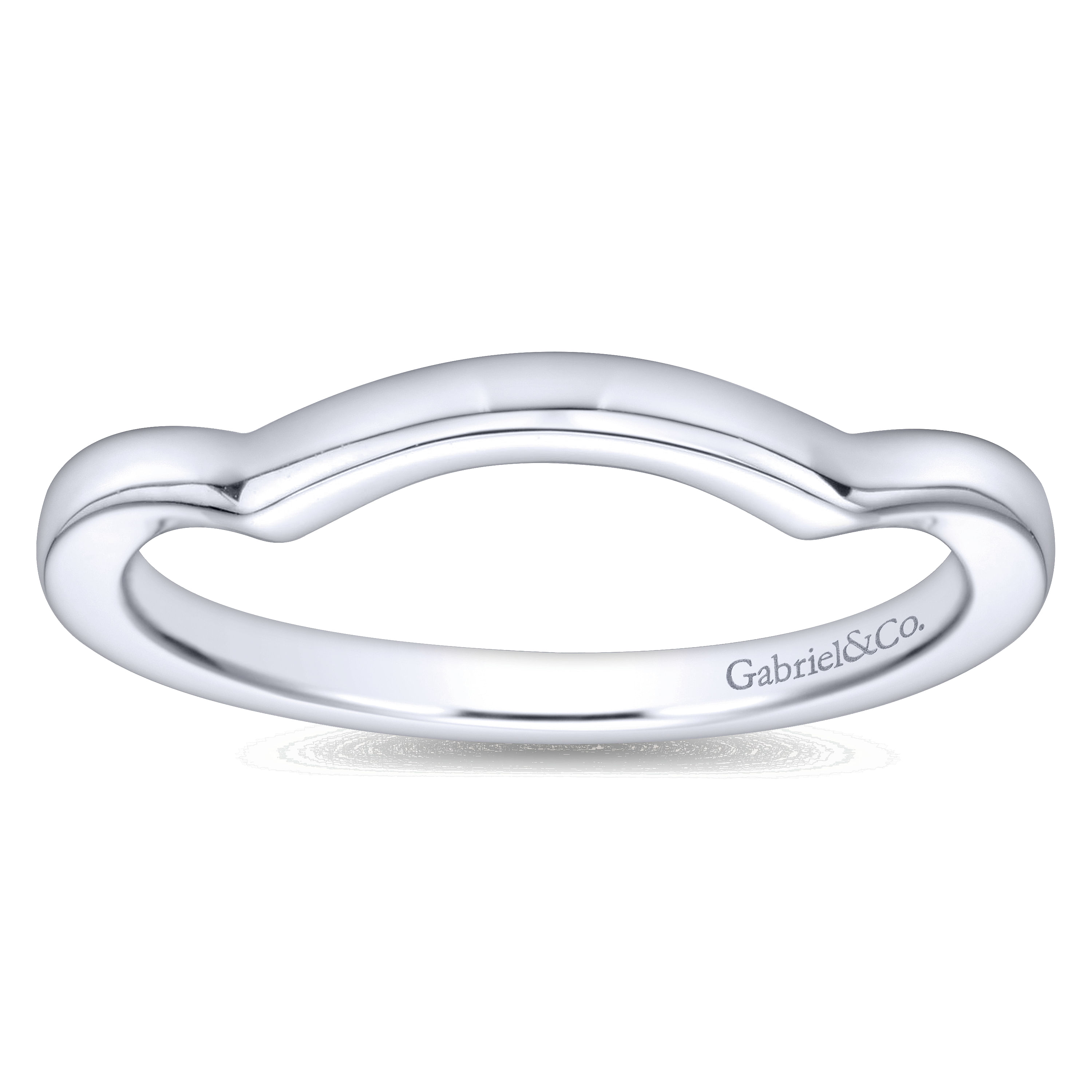 14k White Gold Curved Wedding Band angle 5 14k White Gold Curved Wedding Band angle 5