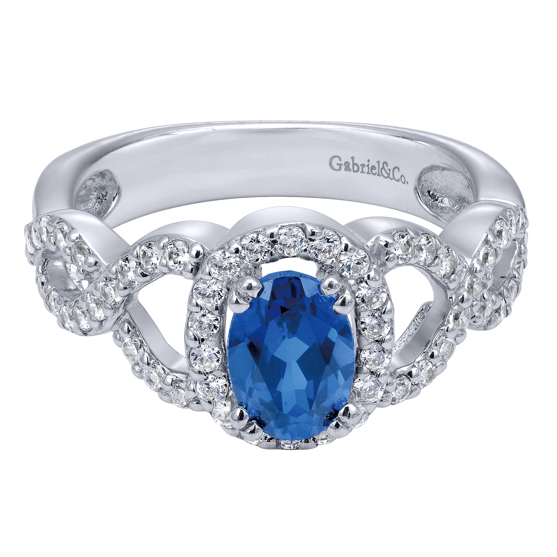 14k White Gold Diamond And Sapphire Fashion 14k White Gold Diamond And Sapphire Fashion