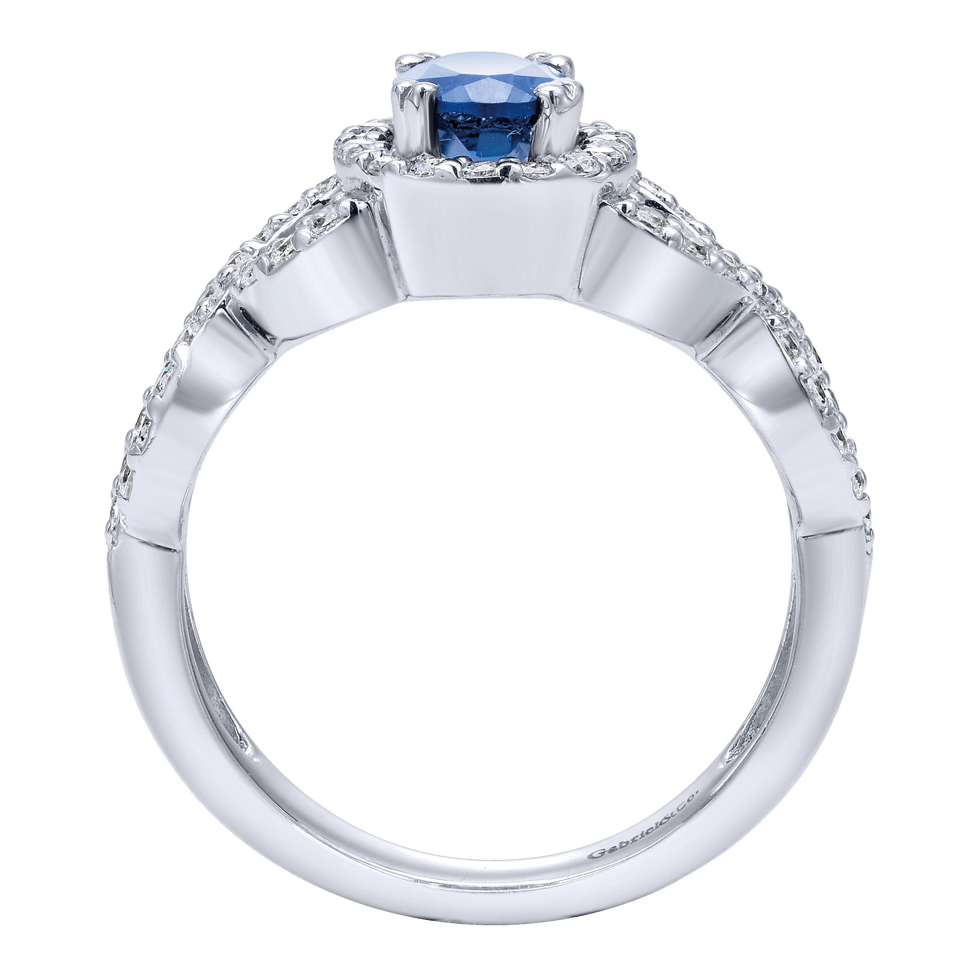 14k White Gold Diamond And Sapphire Fashion Ladies 14k White Gold Diamond And Sapphire Fashion Ladies