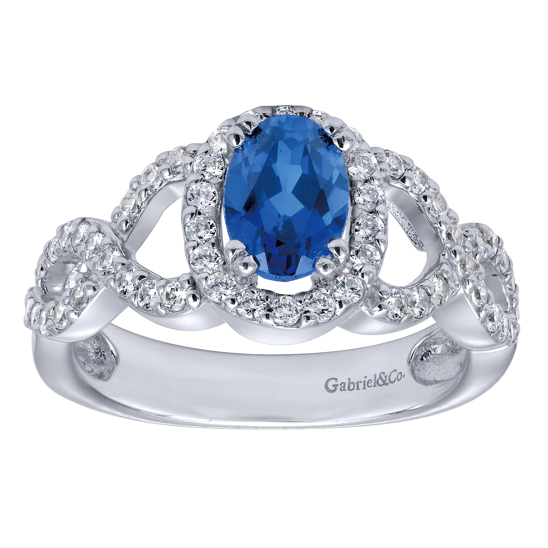 14k White Gold Diamond And Sapphire Fashion Ladies 14k White Gold Diamond And Sapphire Fashion Ladies