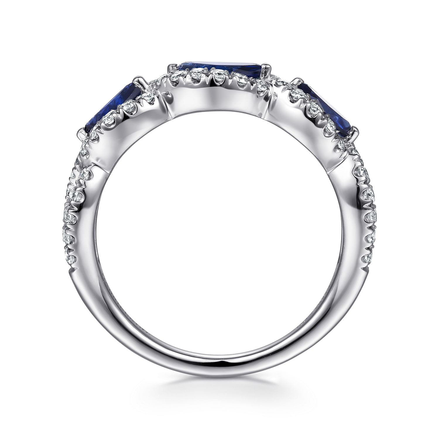 14k White Gold Diamond And Sapphire Fashion Ladies 14k White Gold Diamond And Sapphire Fashion Ladies