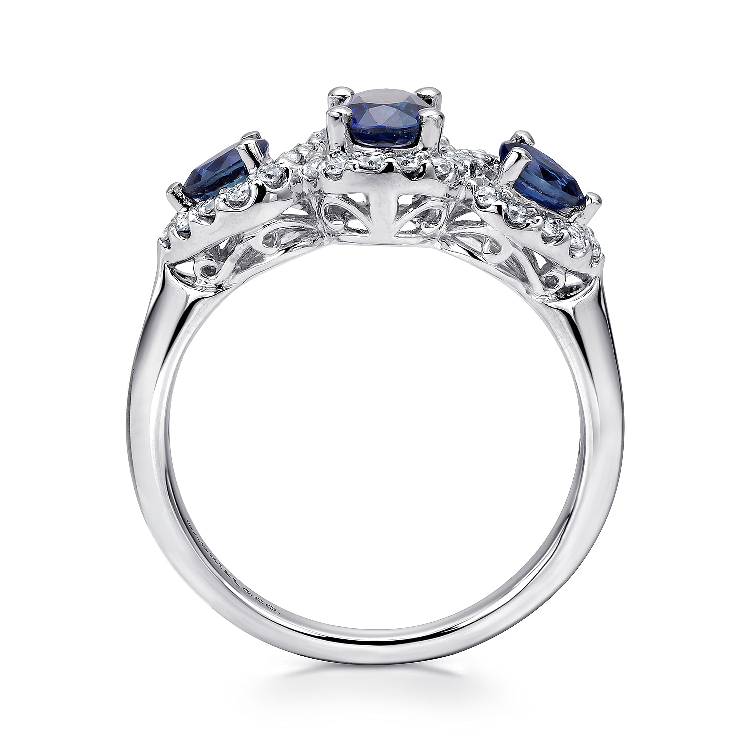 14k White Gold Diamond And Sapphire Fashion Ladies 14k White Gold Diamond And Sapphire Fashion Ladies