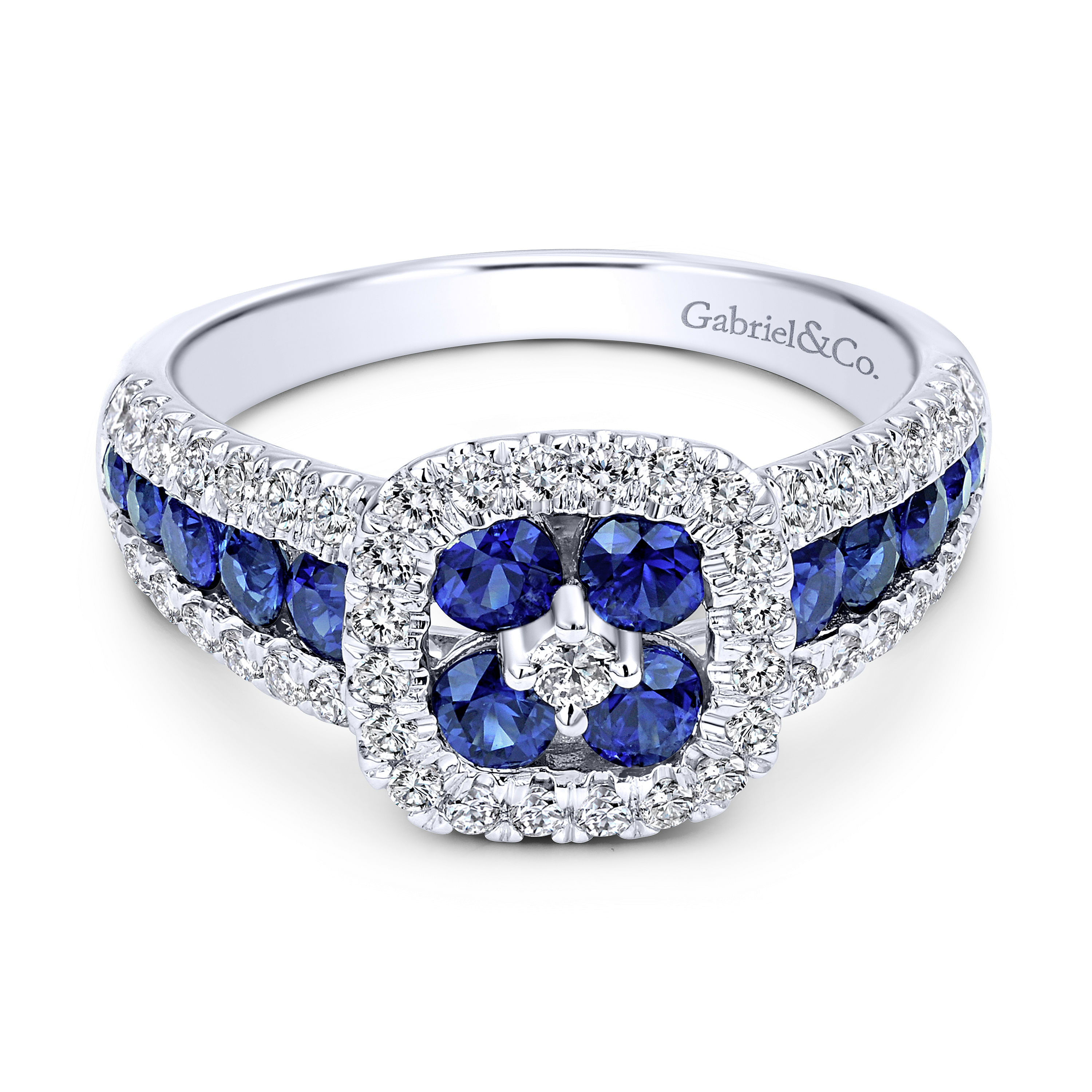14k White Gold Diamond And Sapphire Fashion 14k White Gold Diamond And Sapphire Fashion