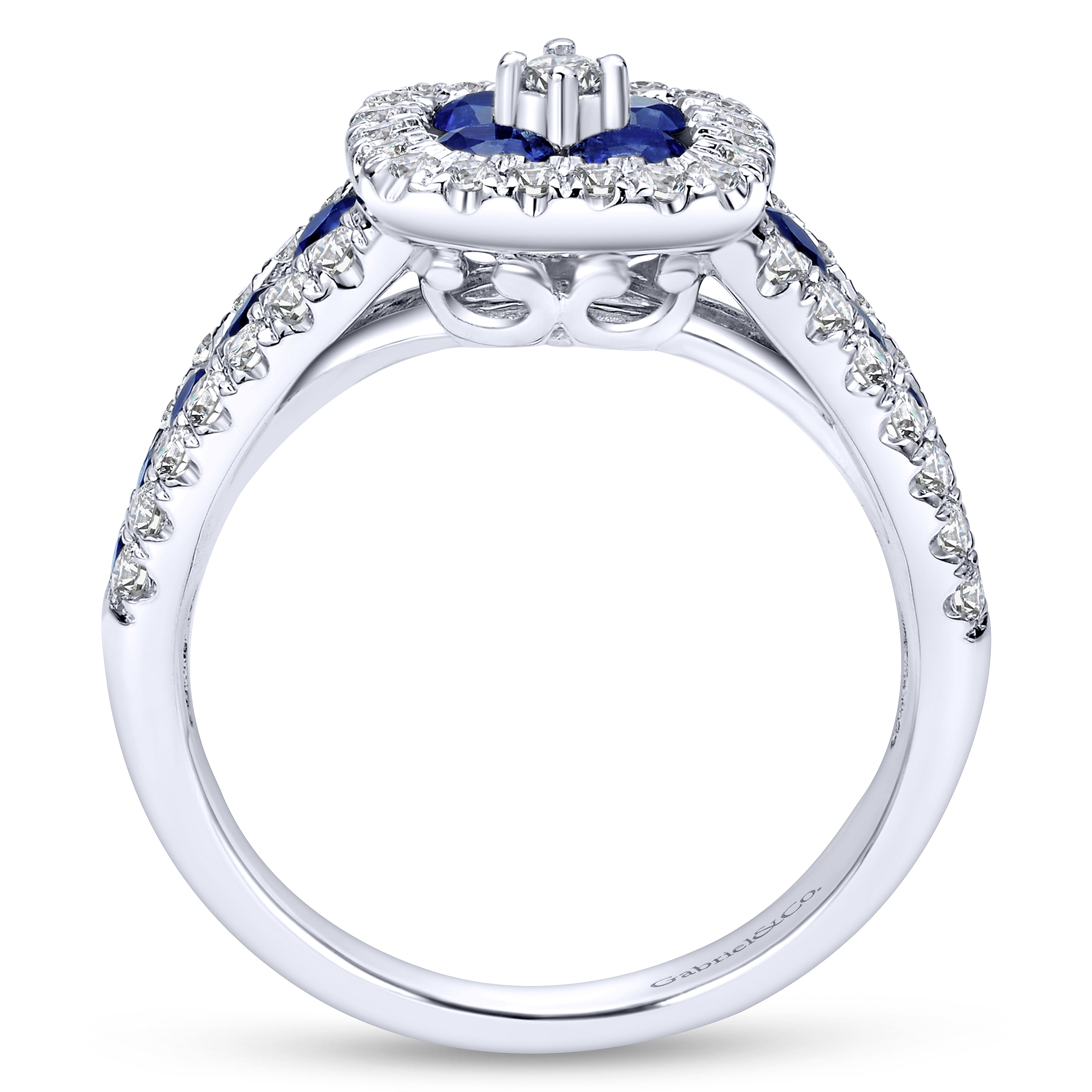 14k White Gold Diamond And Sapphire Fashion Ladies 14k White Gold Diamond And Sapphire Fashion Ladies