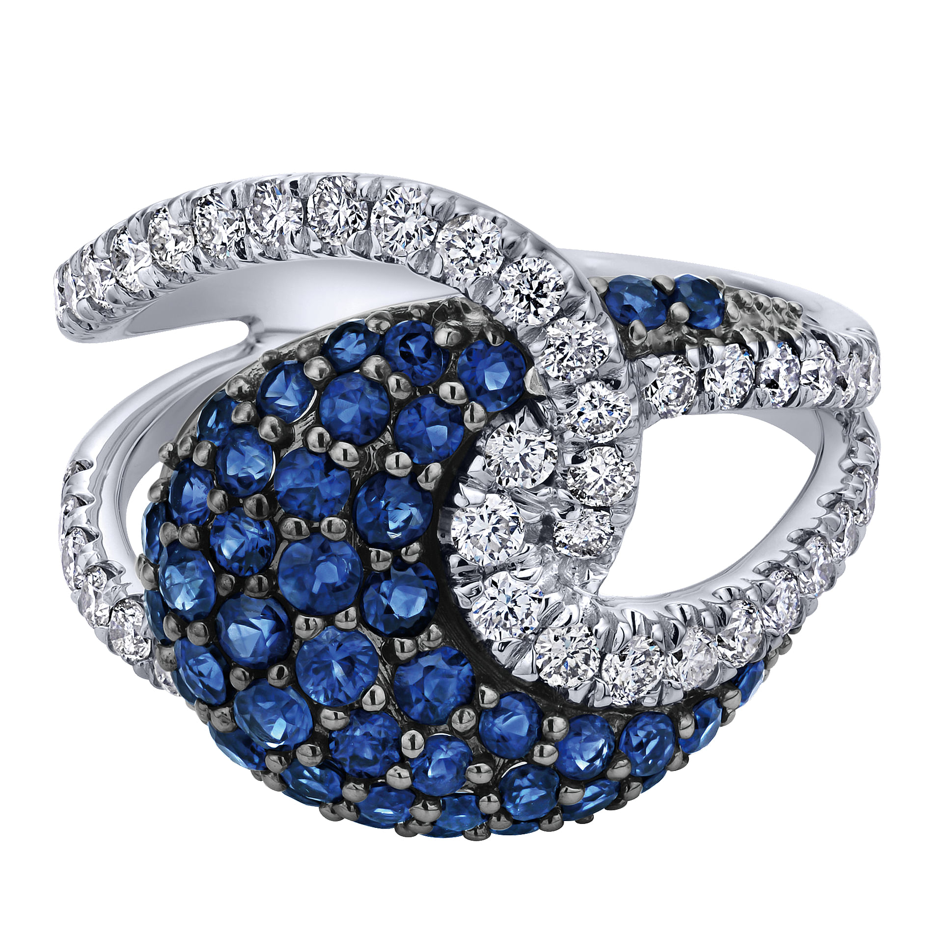 14k White Gold Diamond And Sapphire Fashion 14k White Gold Diamond And Sapphire Fashion