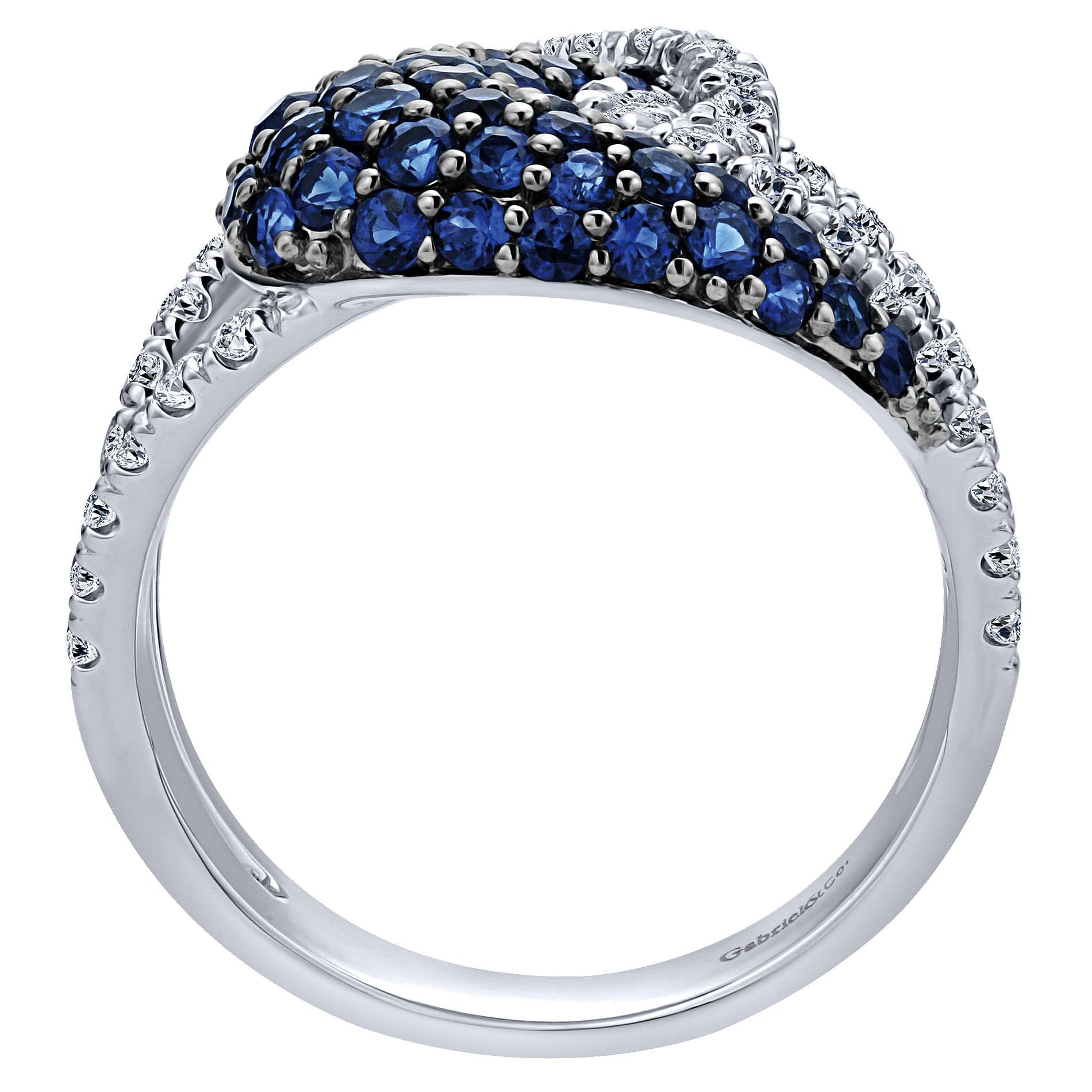 14k White Gold Diamond And Sapphire Fashion Ladies 14k White Gold Diamond And Sapphire Fashion Ladies