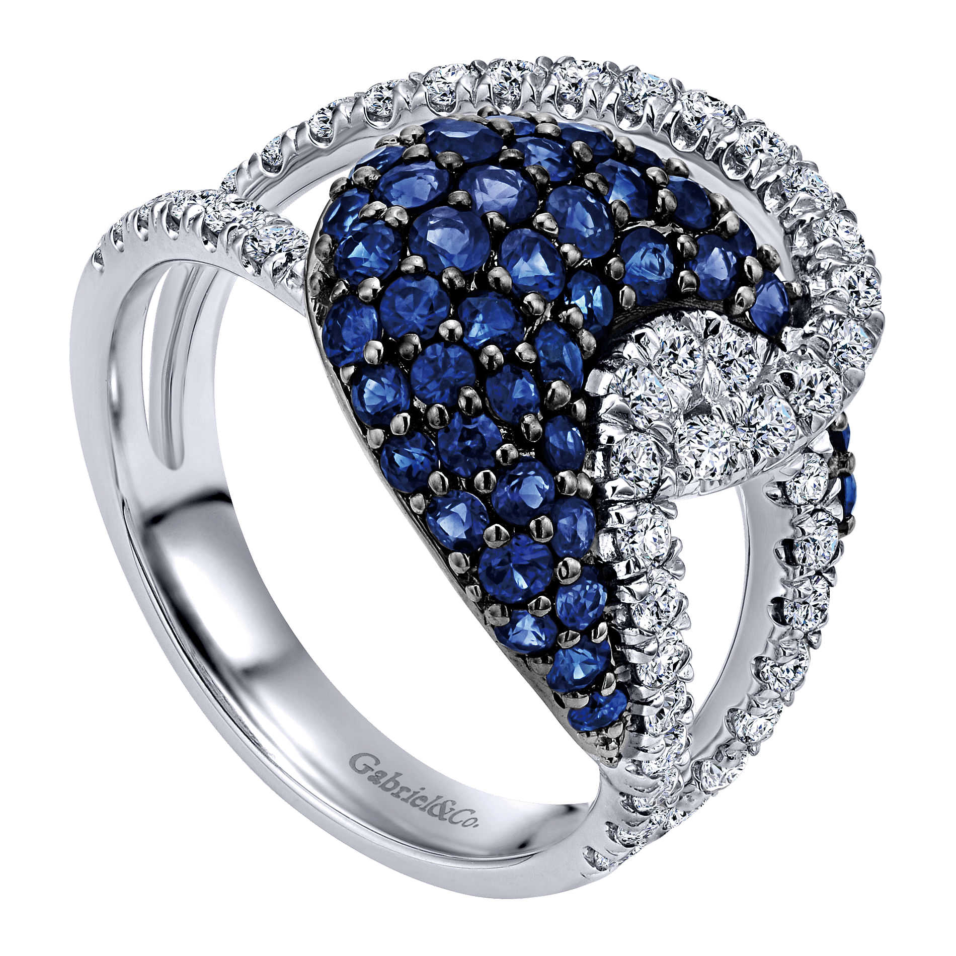 14k White Gold Diamond And Sapphire Fashion Ladies 14k White Gold Diamond And Sapphire Fashion Ladies