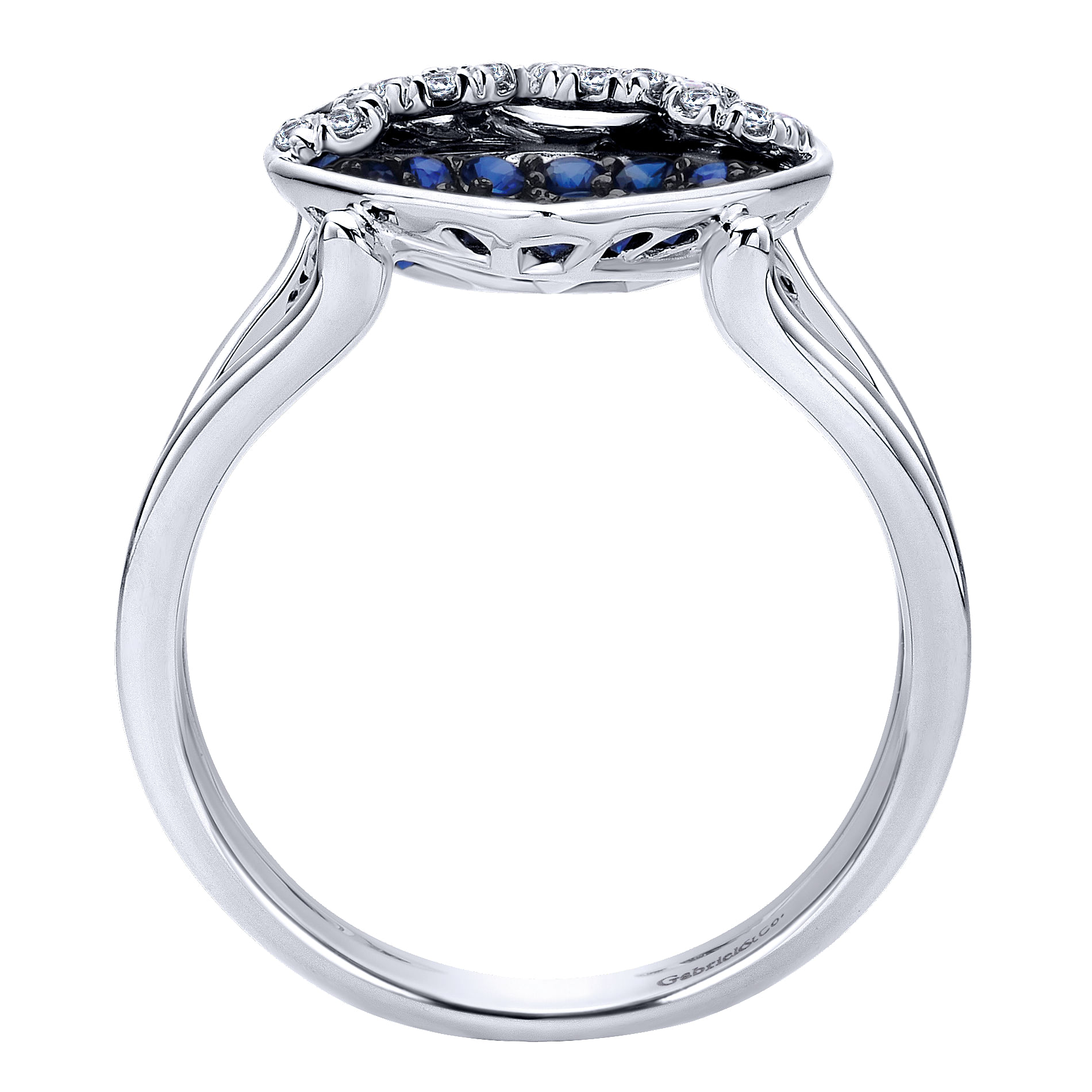 14k White Gold Diamond And Sapphire Fashion Ladies 14k White Gold Diamond And Sapphire Fashion Ladies