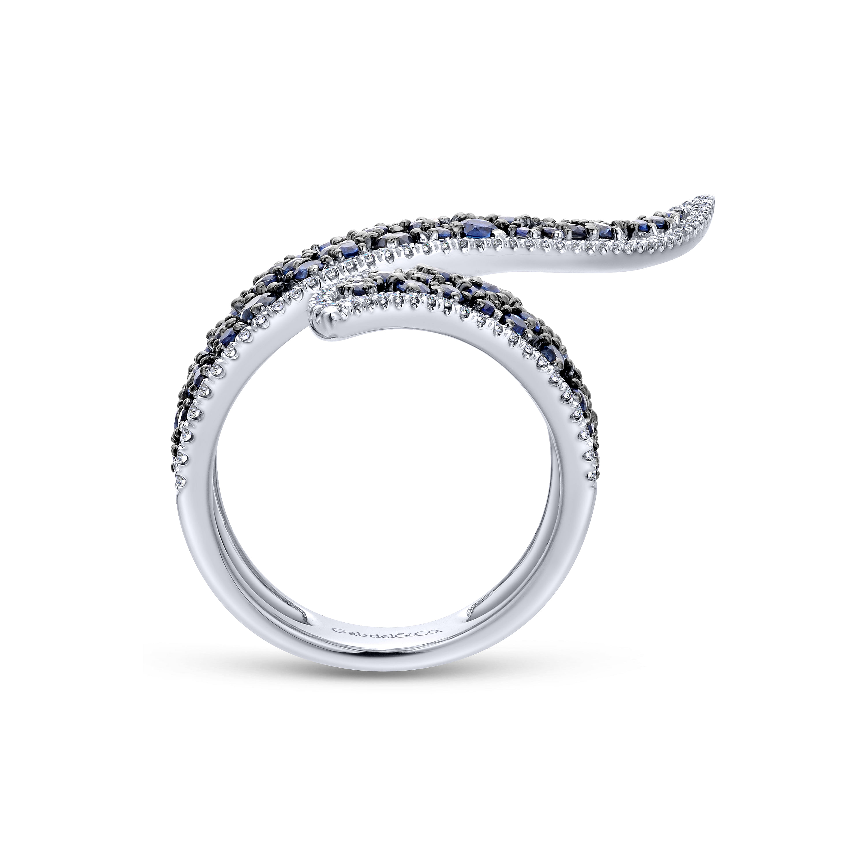 14k White Gold Diamond And Sapphire Fashion Ladies 14k White Gold Diamond And Sapphire Fashion Ladies