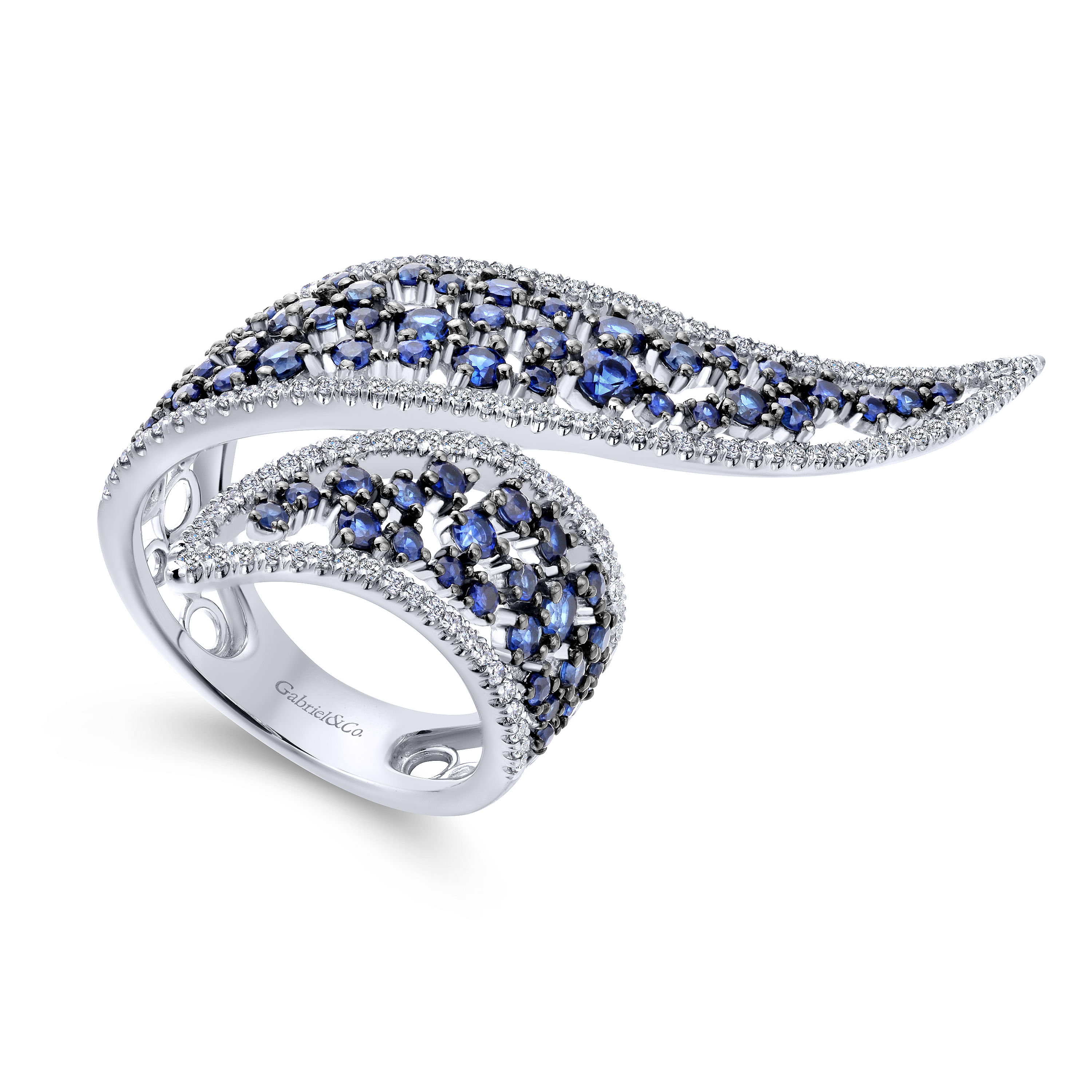 14k White Gold Diamond And Sapphire Fashion Ladies 14k White Gold Diamond And Sapphire Fashion Ladies