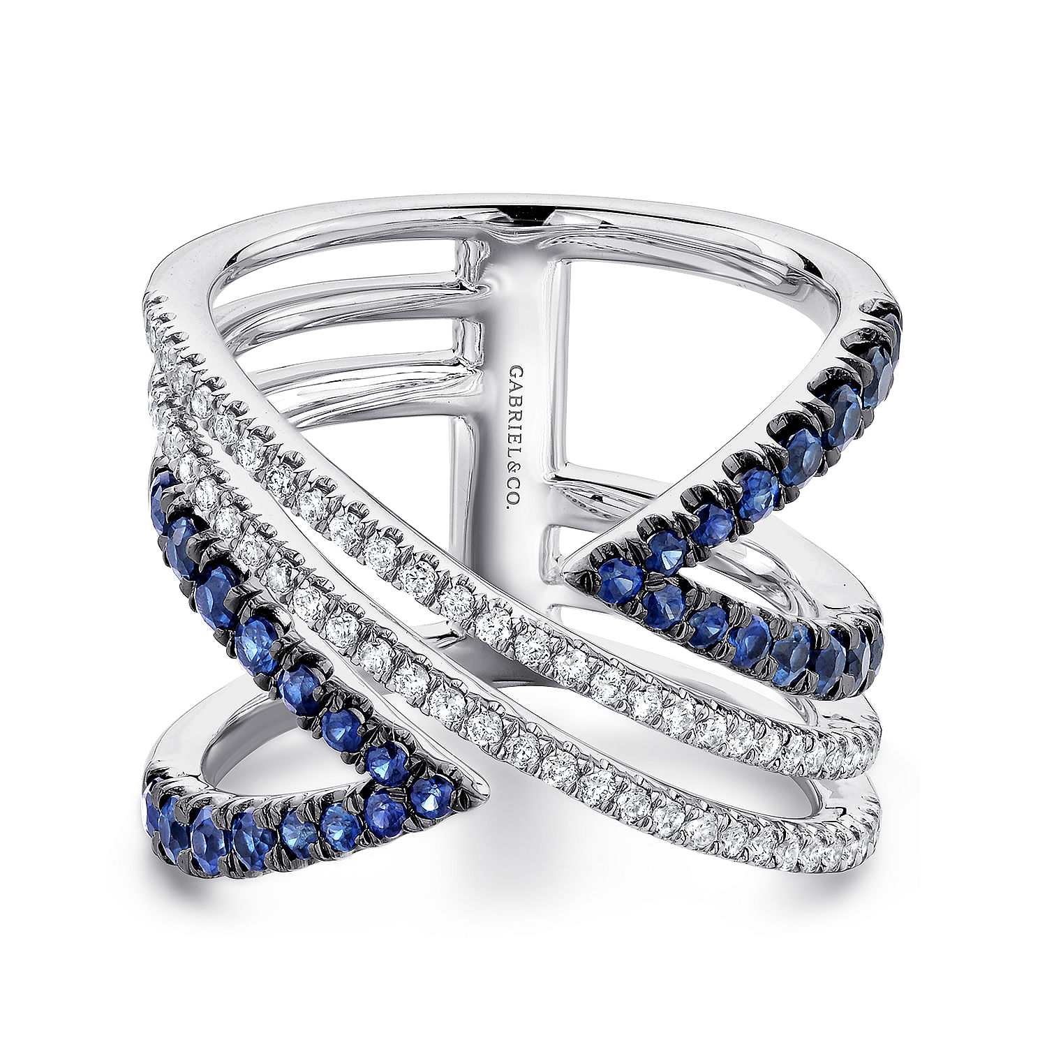 14k White Gold Diamond And Sapphire Fashion 14k White Gold Diamond And Sapphire Fashion