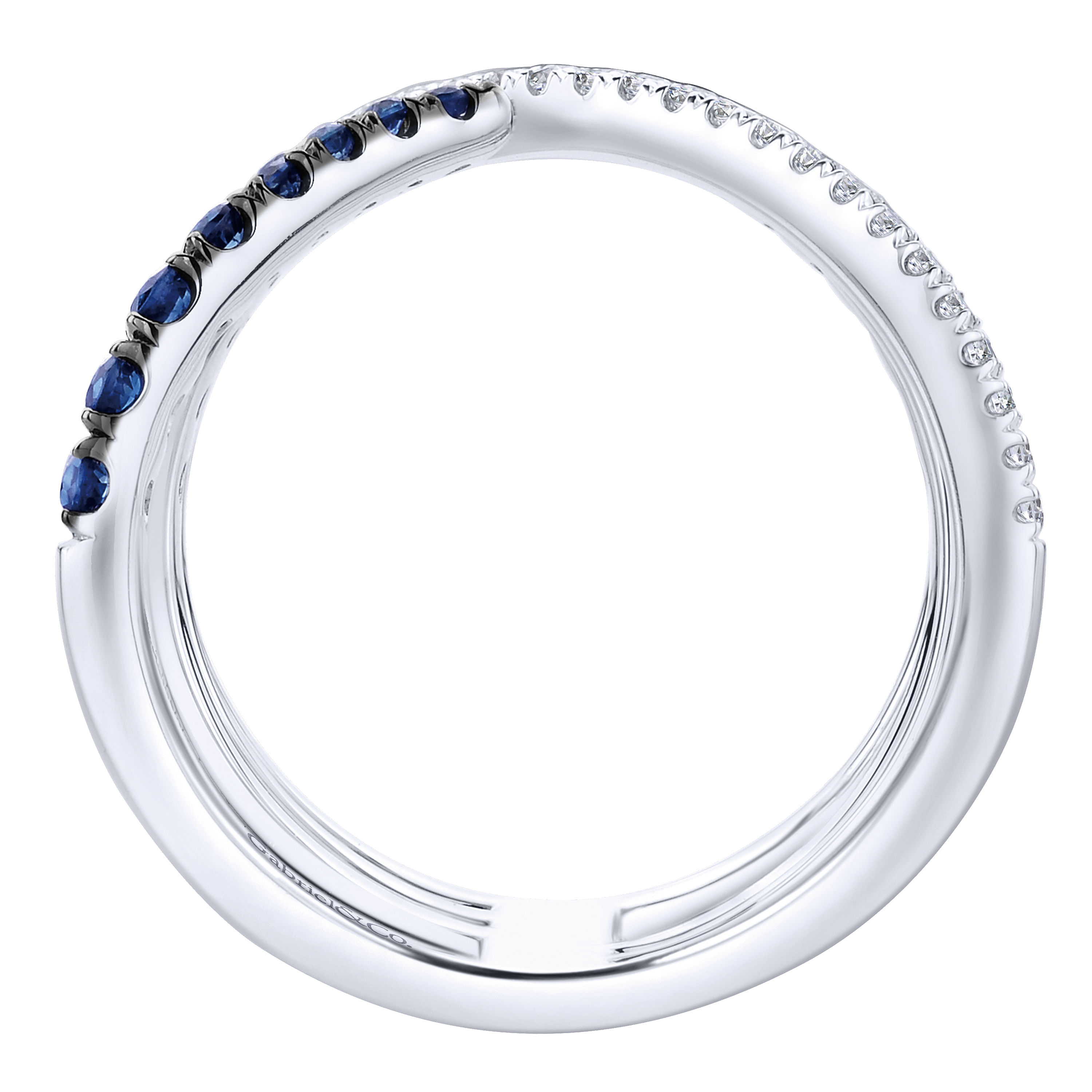 14k White Gold Diamond And Sapphire Fashion Ladies 14k White Gold Diamond And Sapphire Fashion Ladies