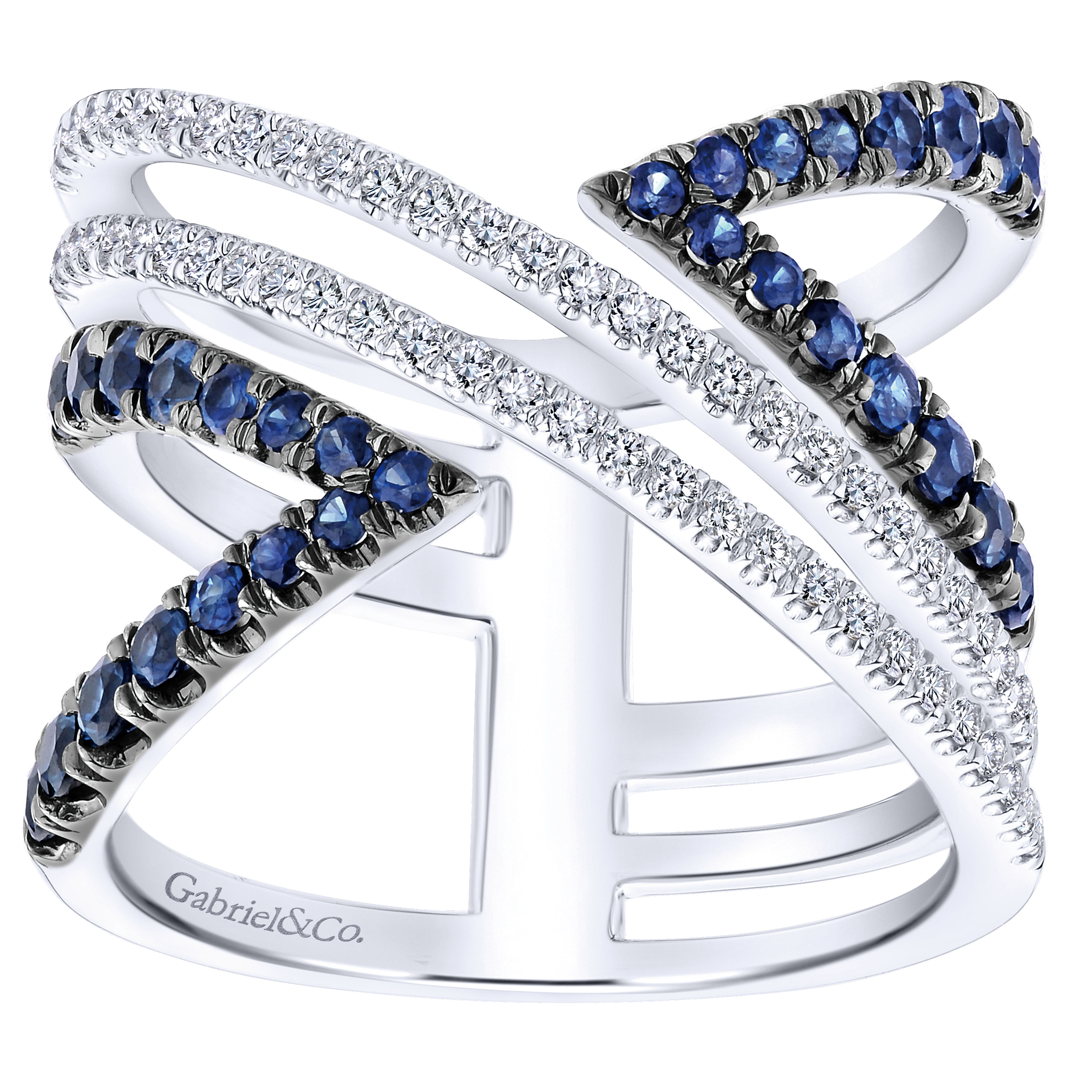 14k White Gold Diamond And Sapphire Fashion Ladies 14k White Gold Diamond And Sapphire Fashion Ladies