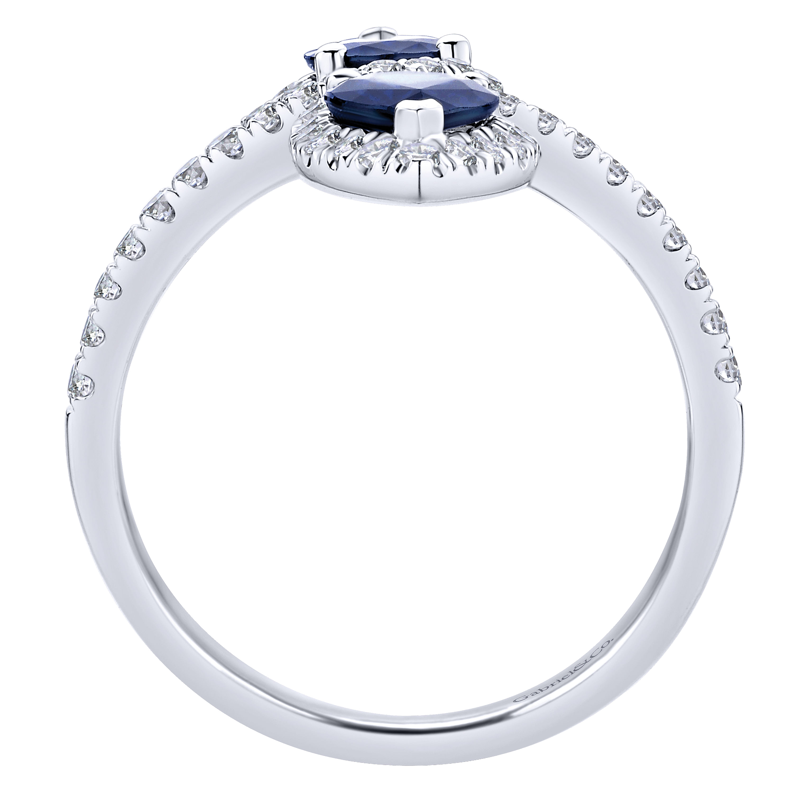 14k White Gold Diamond And Sapphire Fashion Ladies 14k White Gold Diamond And Sapphire Fashion Ladies
