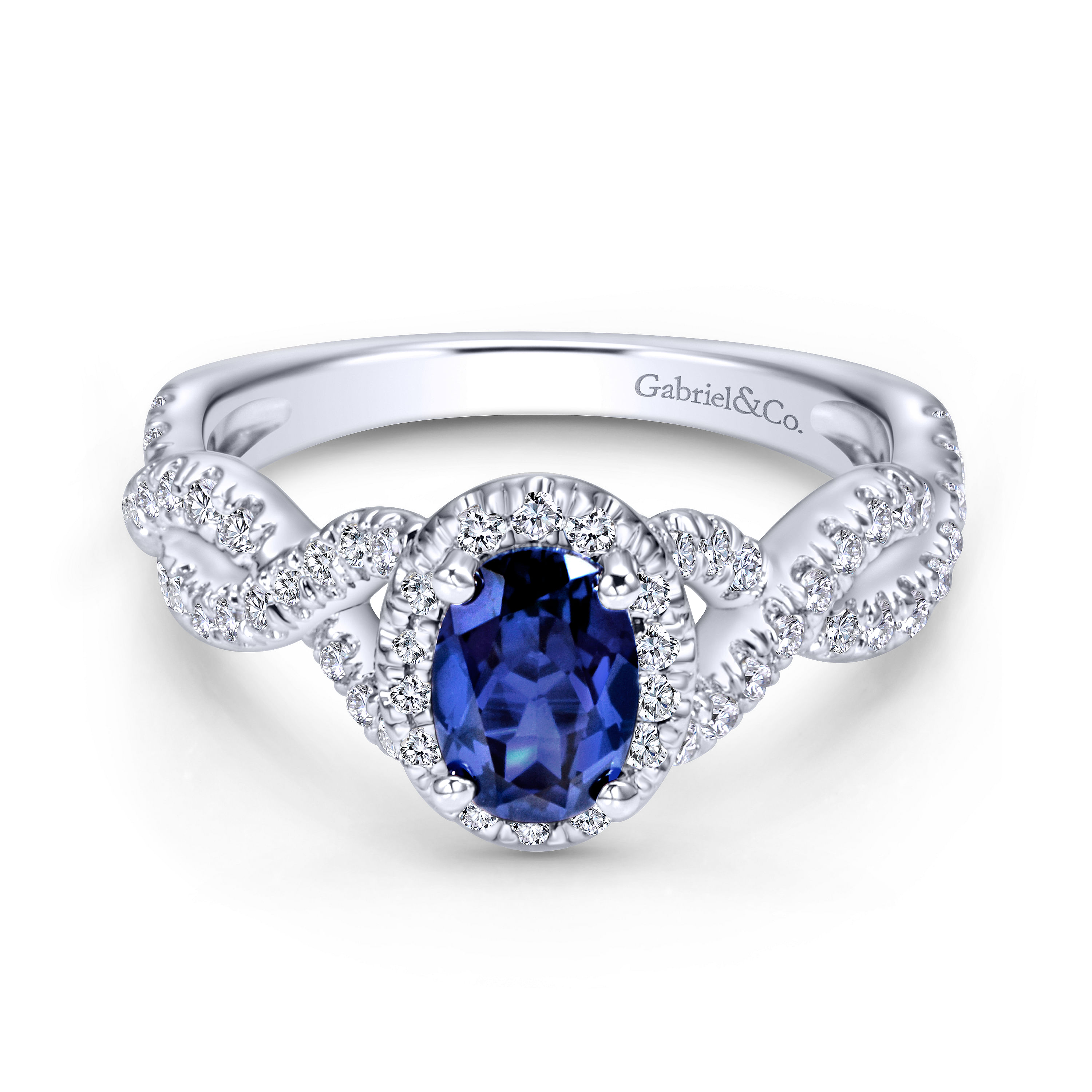 14k White Gold Diamond And Sapphire Fashion 14k White Gold Diamond And Sapphire Fashion