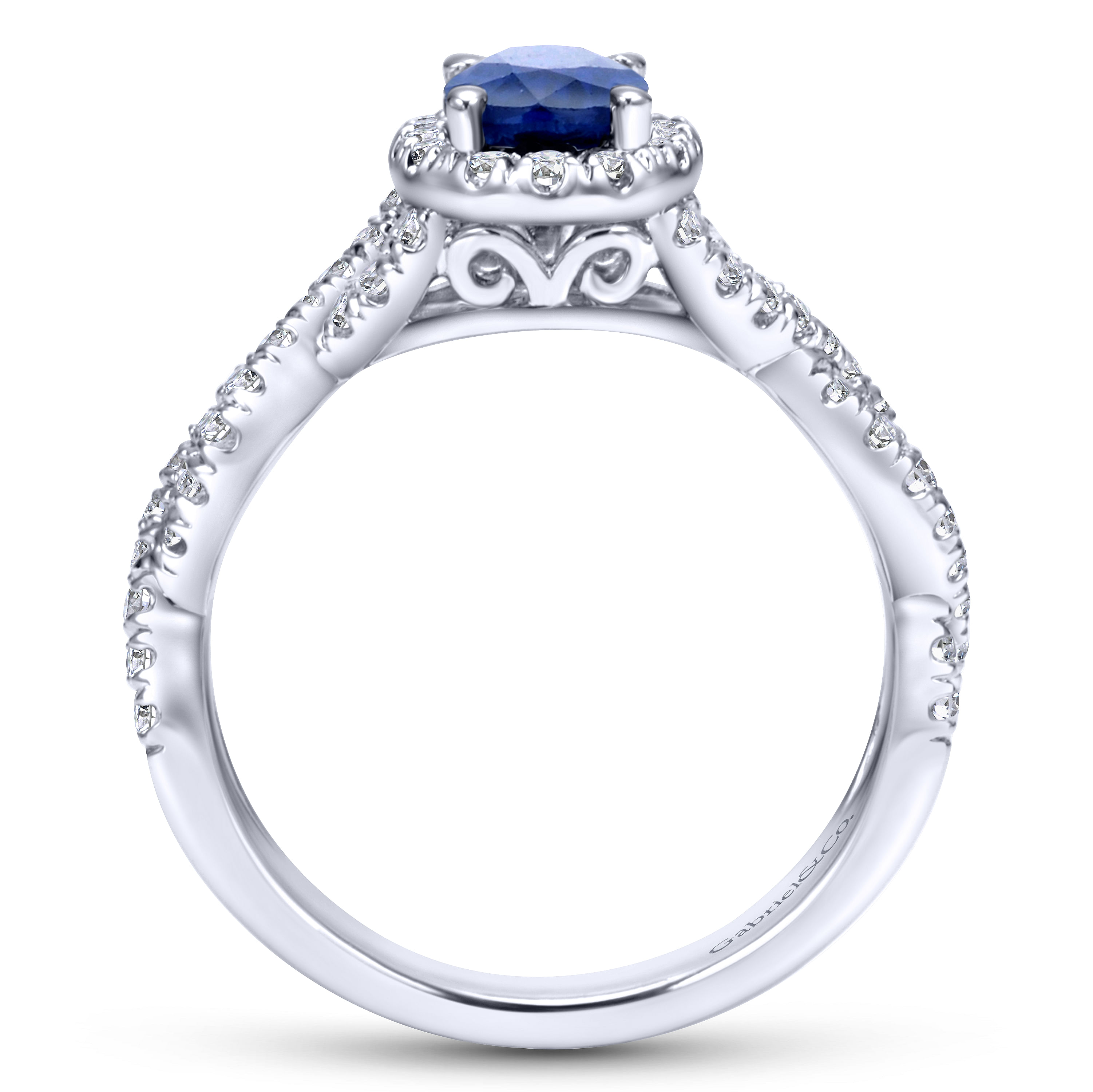 14k White Gold Diamond And Sapphire Fashion Ladies 14k White Gold Diamond And Sapphire Fashion Ladies
