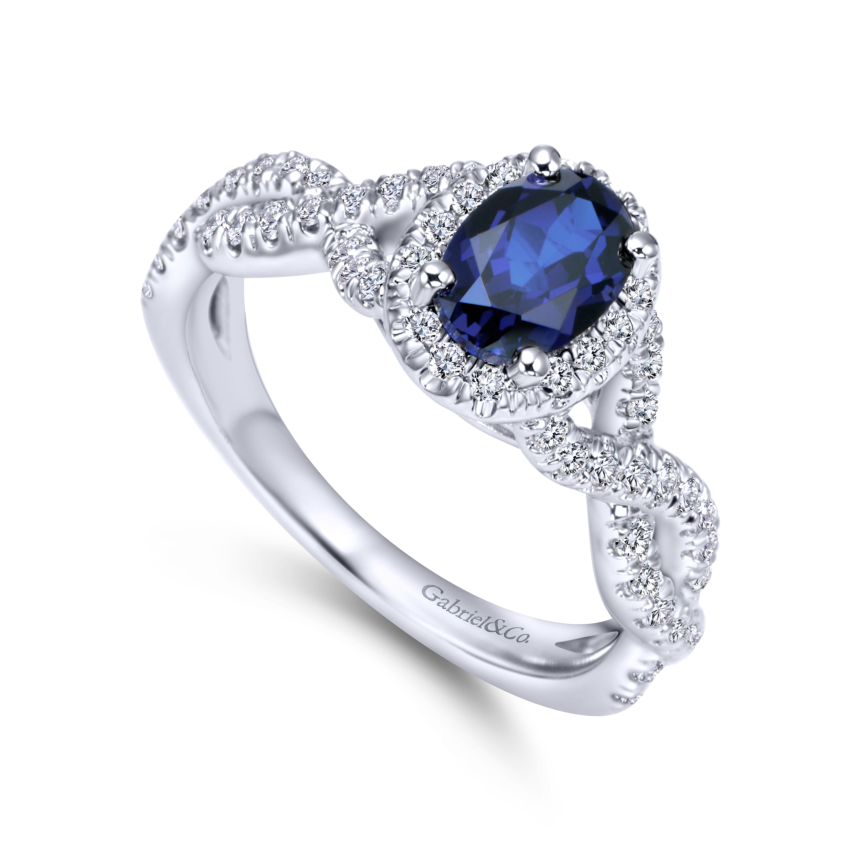 14k White Gold Diamond And Sapphire Fashion Ladies 14k White Gold Diamond And Sapphire Fashion Ladies