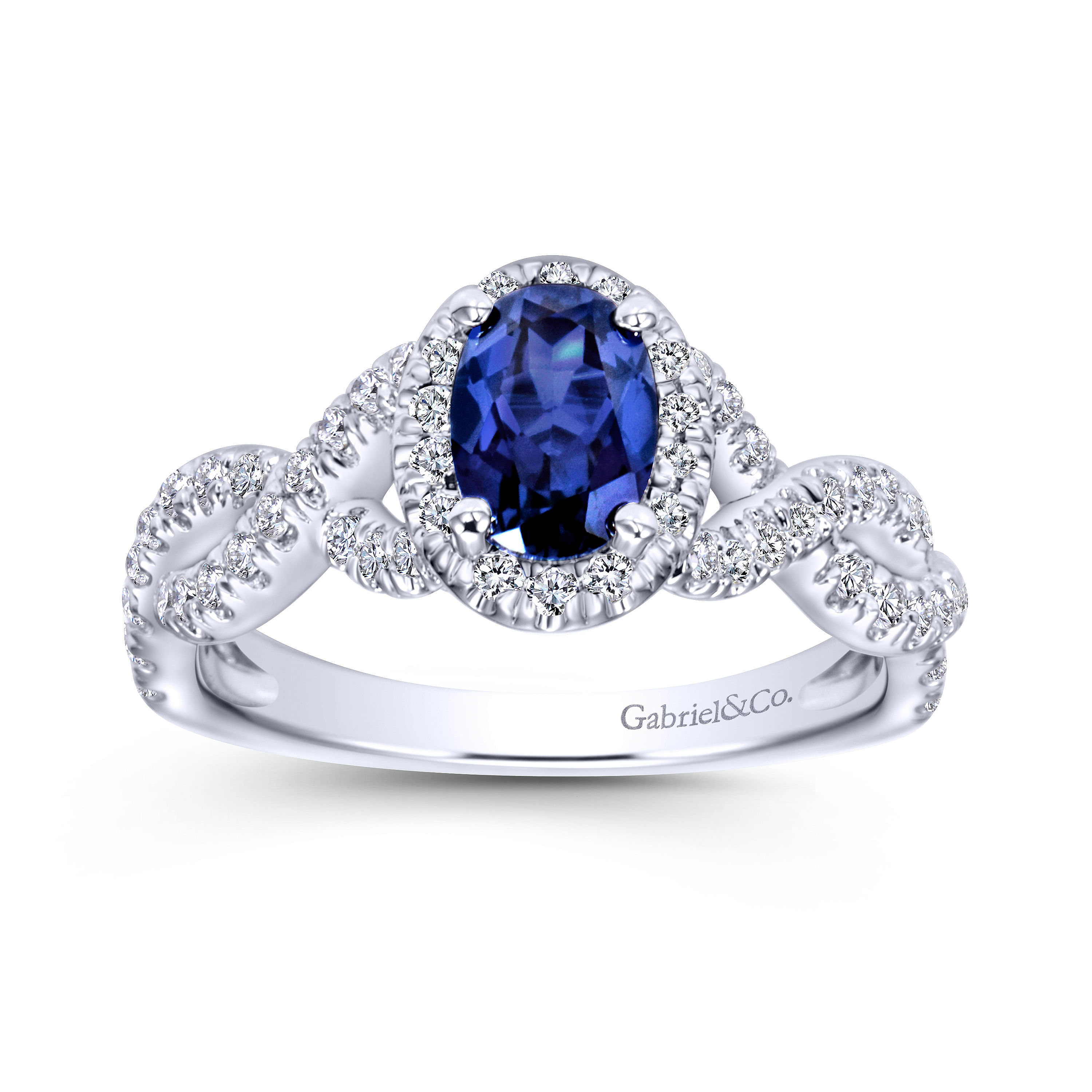 14k White Gold Diamond And Sapphire Fashion Ladies 14k White Gold Diamond And Sapphire Fashion Ladies